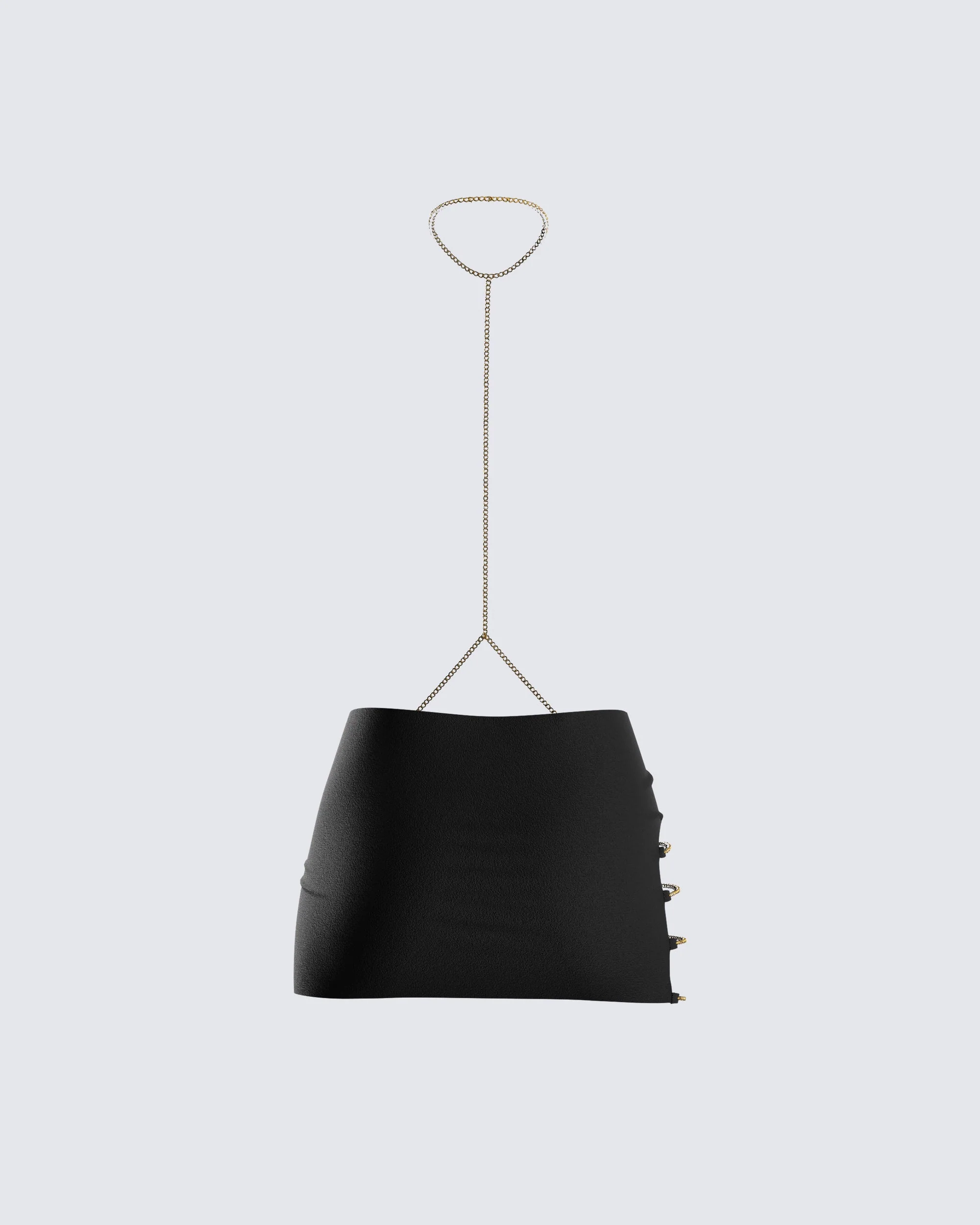 Amari Black Chain Mini Skirt - Image 3