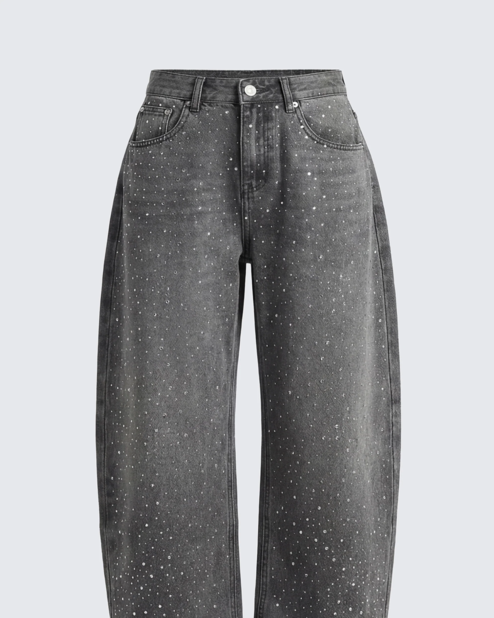 Amaya Grey Embellished Denim Jean - Image 6