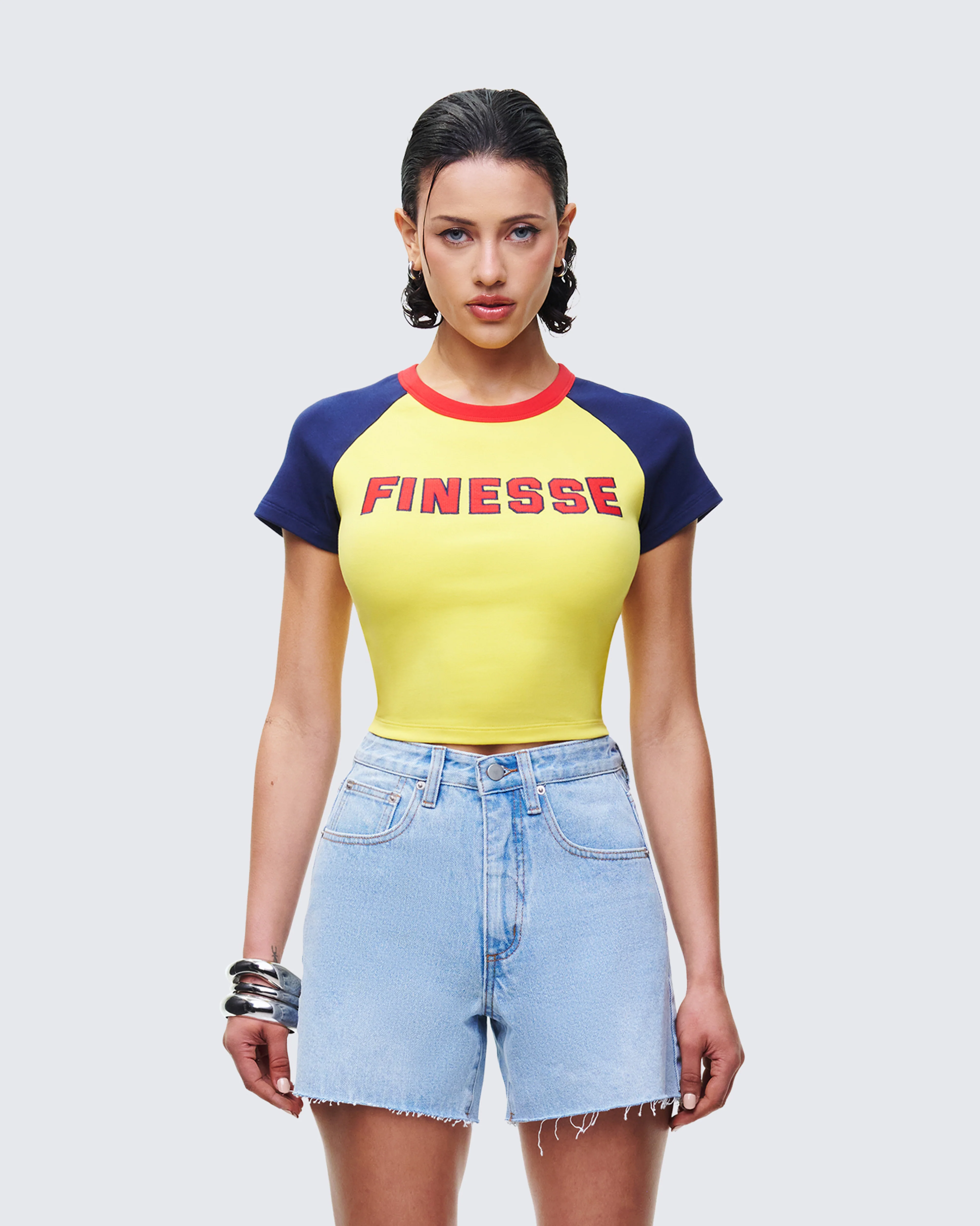 Amber Yellow Jersey Graphic Top - Image 2