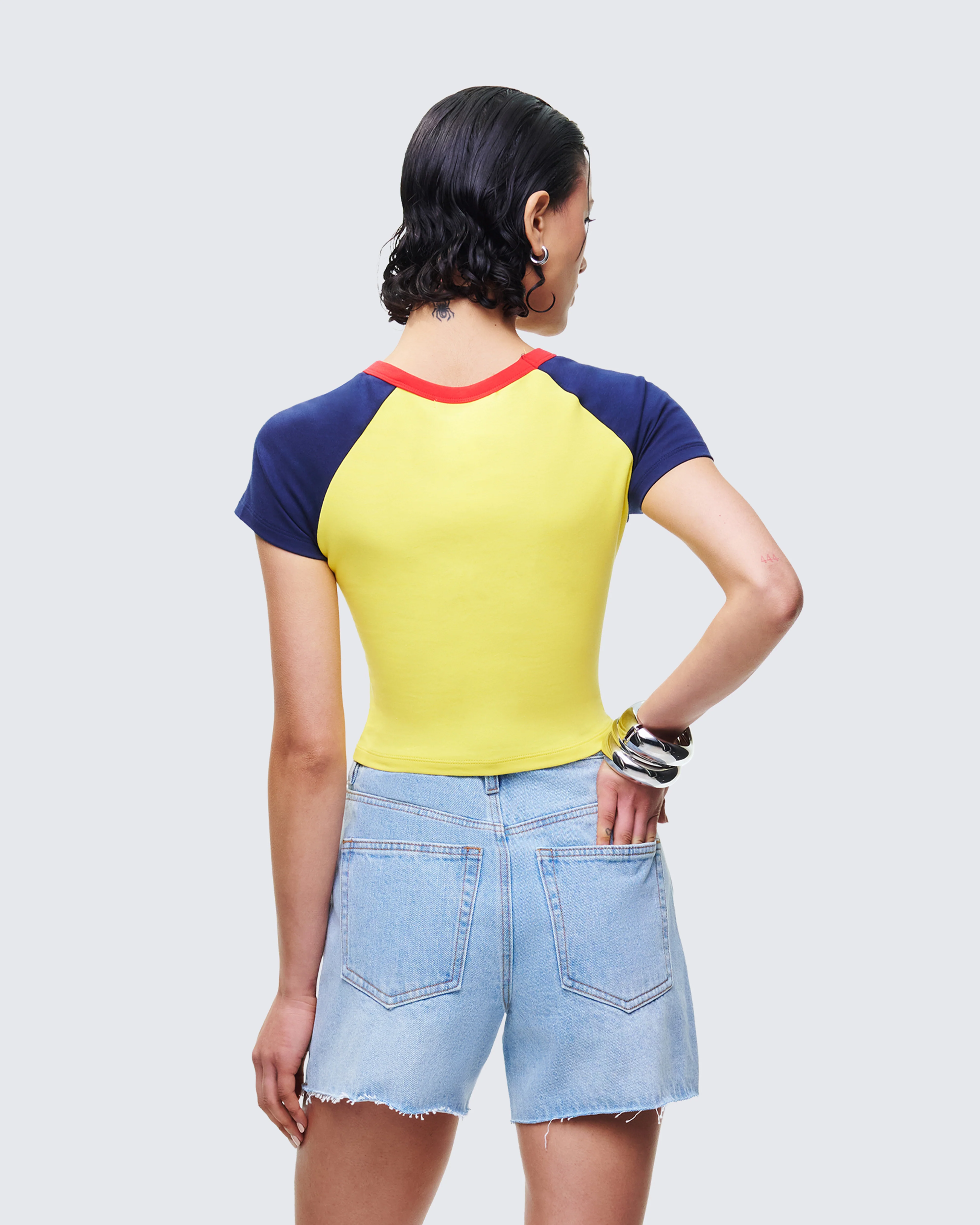 Amber Yellow Jersey Graphic Top - Image 4