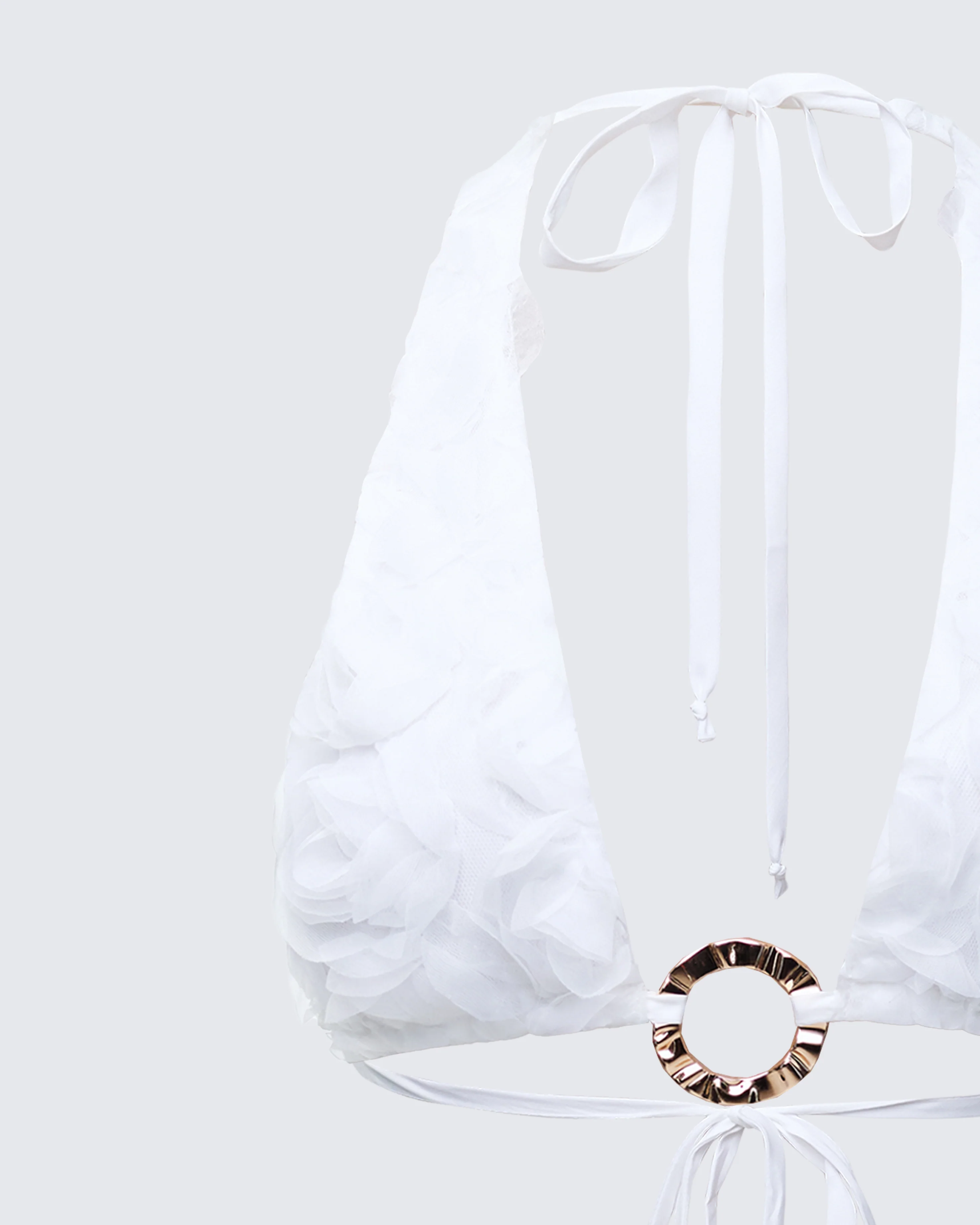 Ambrose White Flower Triangle Bra Top - Image 6