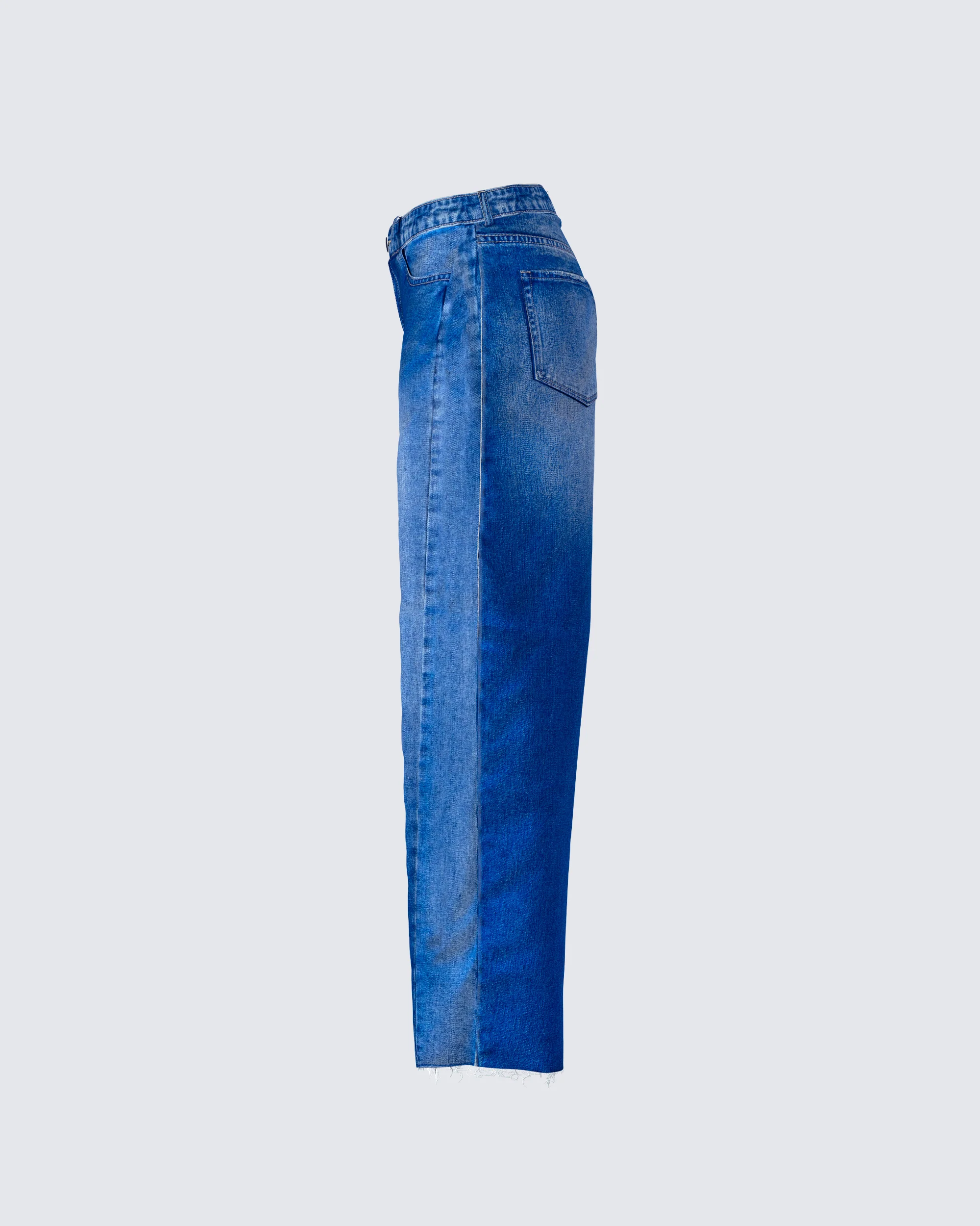 Amets Blue Denim Barrel Leg Jean - Image 2