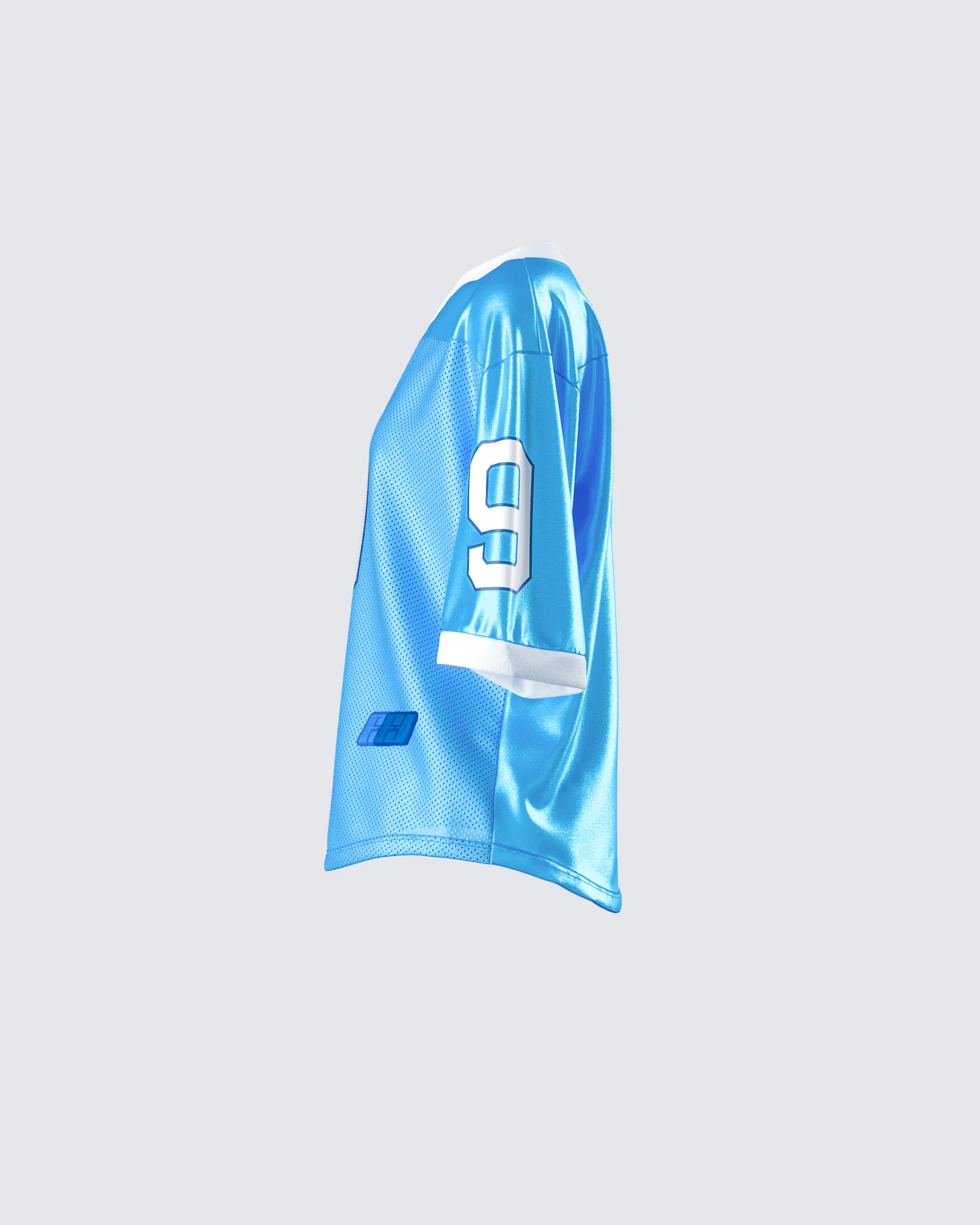 Amia Blue Graphic Sports Jersey Top - Image 2