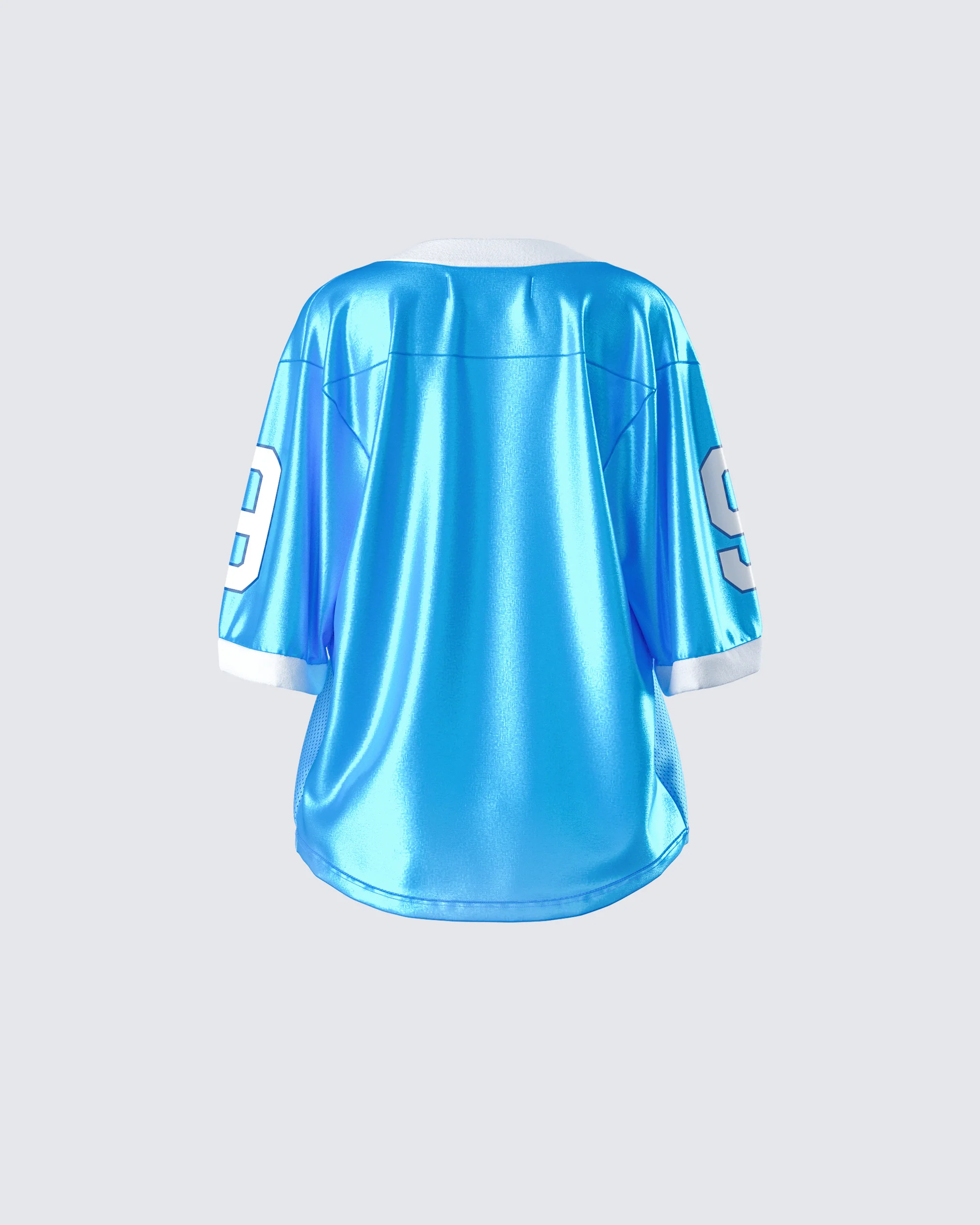 Amia Blue Graphic Sports Jersey Top - Image 3
