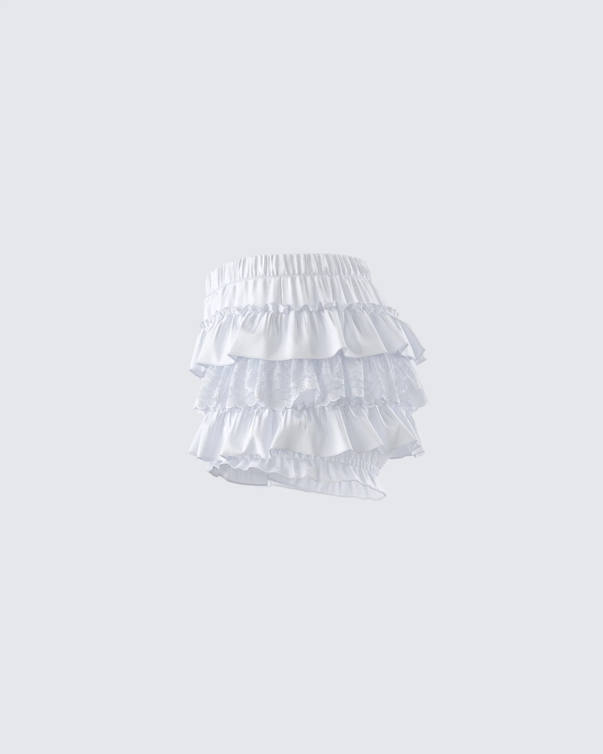 Amia White Ruffle Bloomer Micro Skort - Image 2