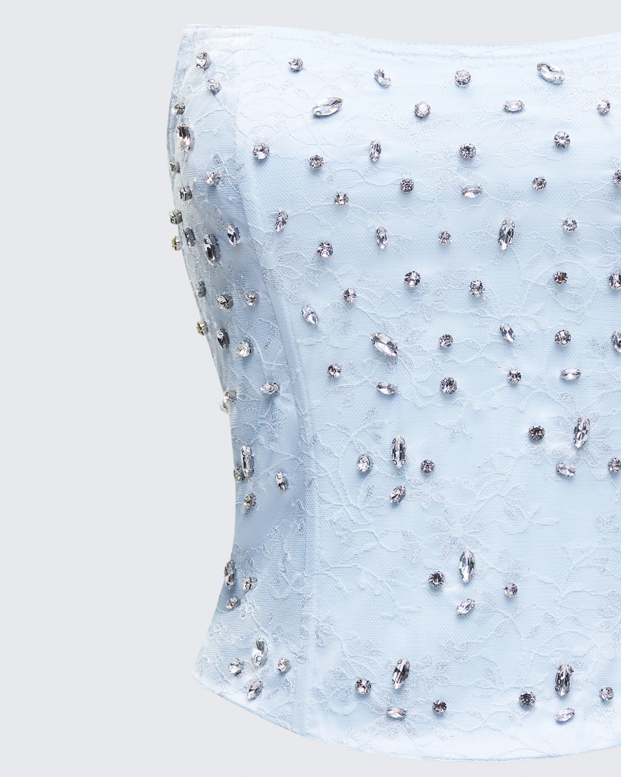 Amielle Baby Blue Hand Beaded Top - Image 6