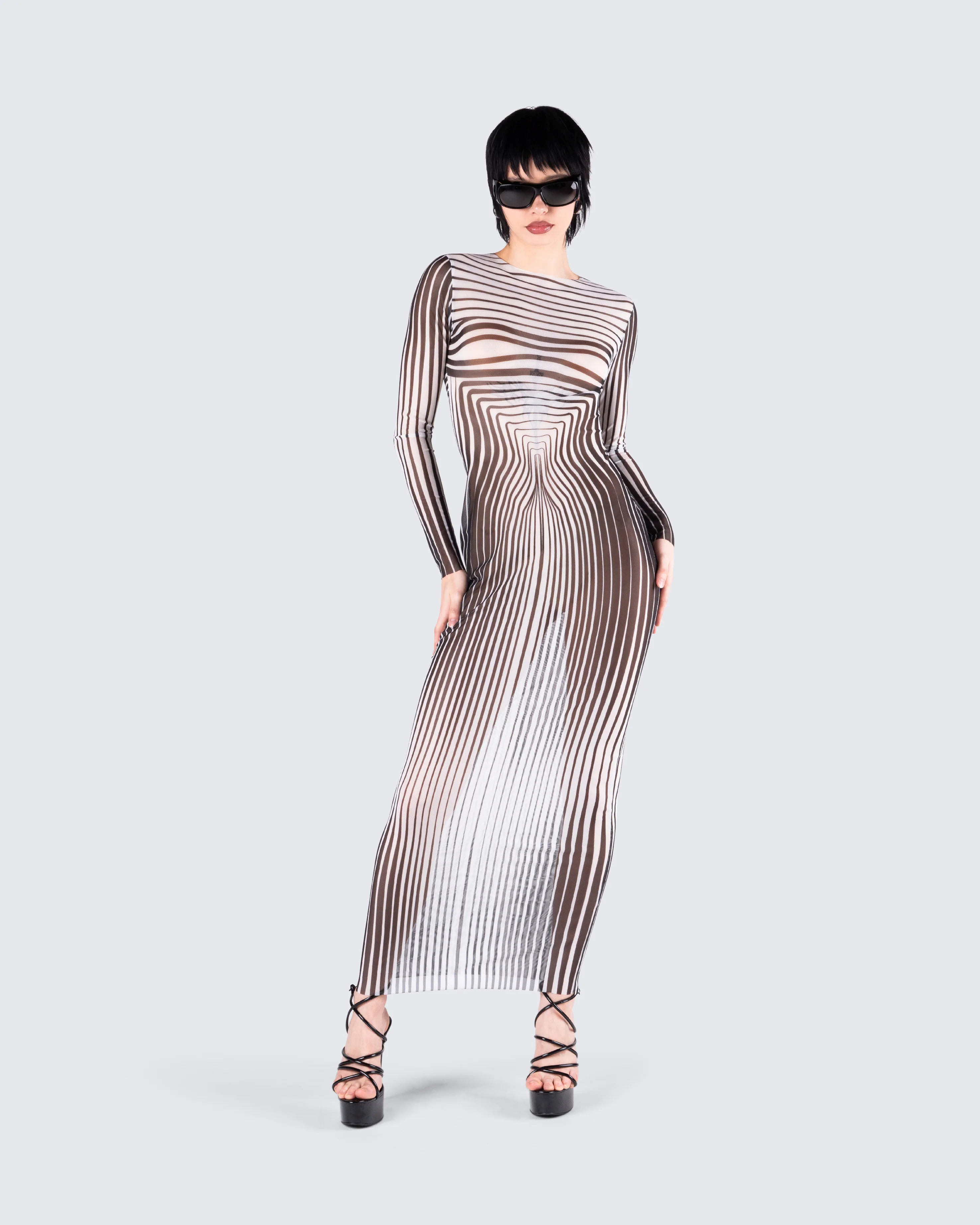 Amina Multi Illusion Print Dress - Image 8