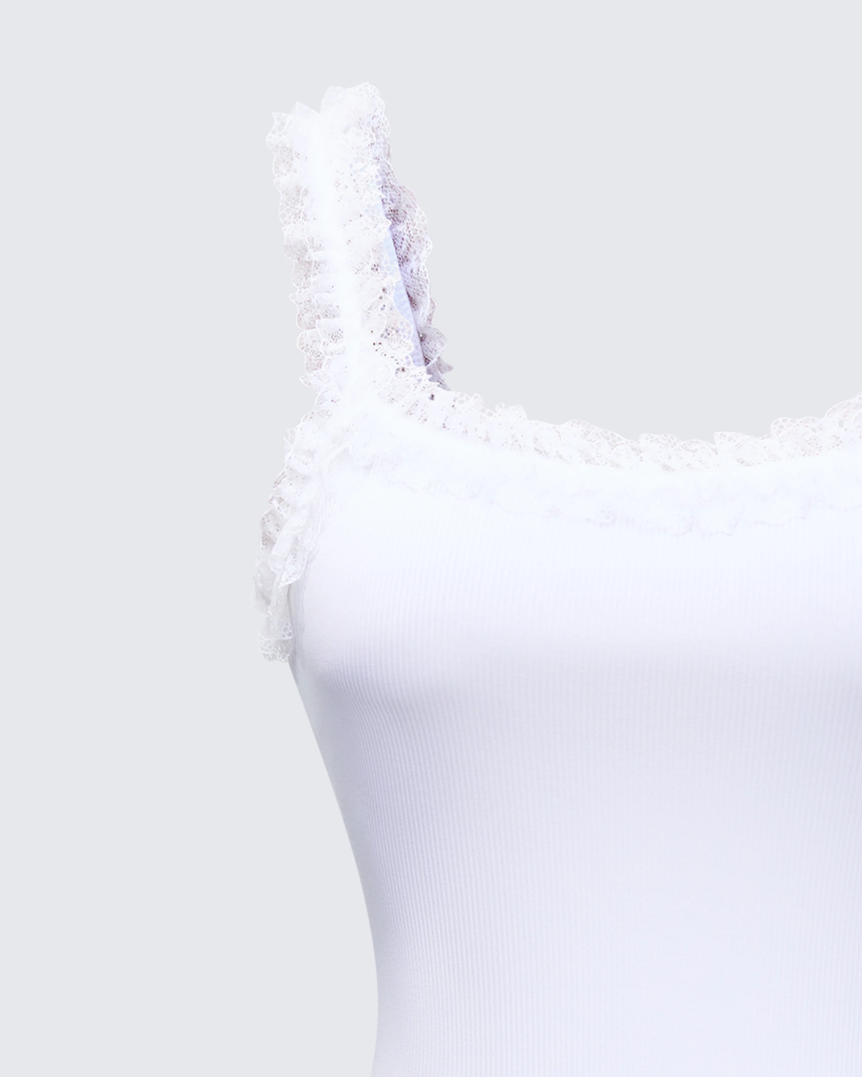 Amira Cream Ribbed Ruffle Mini Dress - Image 6
