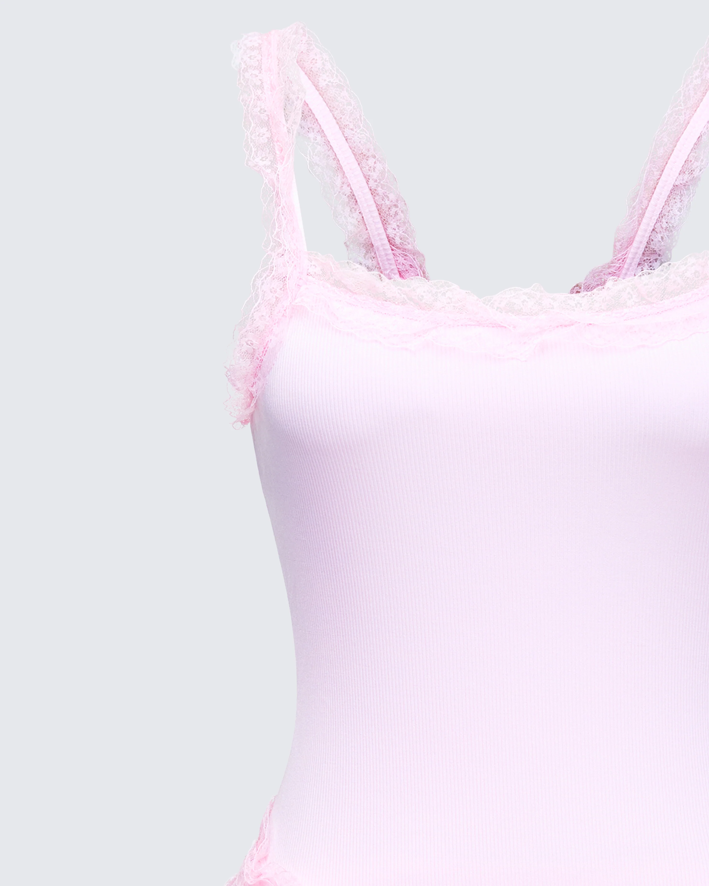 Amira Pink Ribbed Ruffle Mini Dress - Image 6