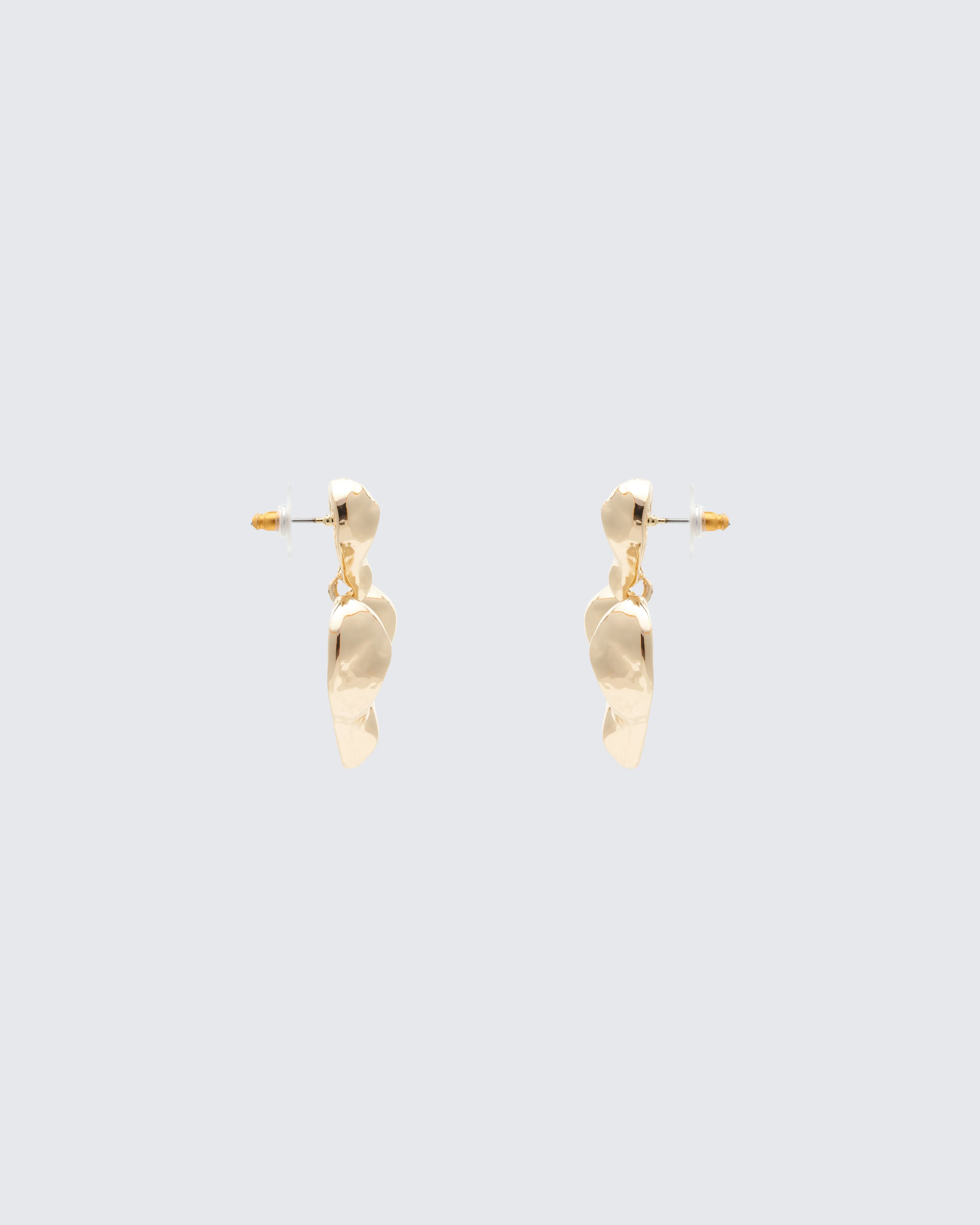 Andrea Gold Heart Dangle Earrings - Image 2