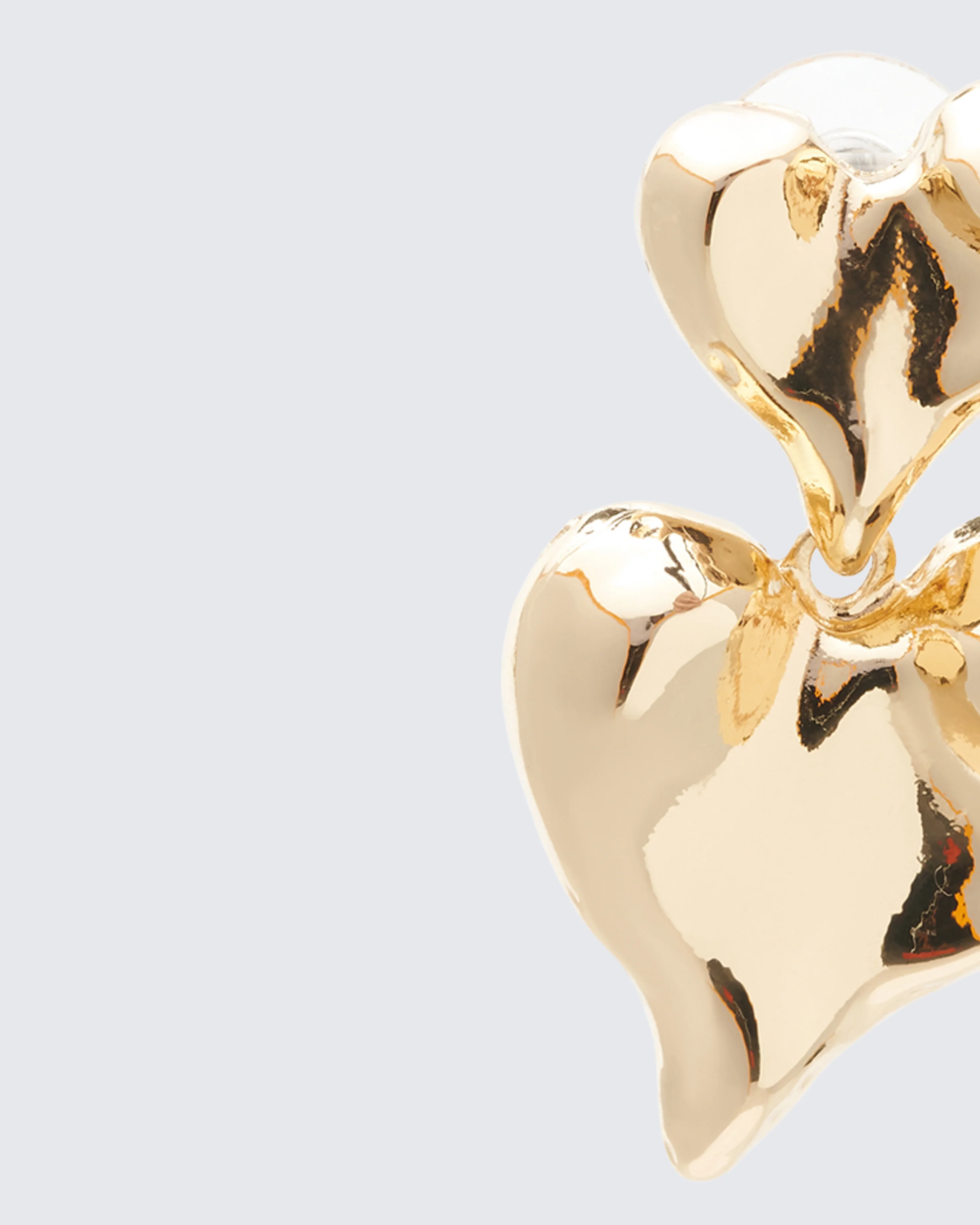 Andrea Gold Heart Dangle Earrings - Image 3