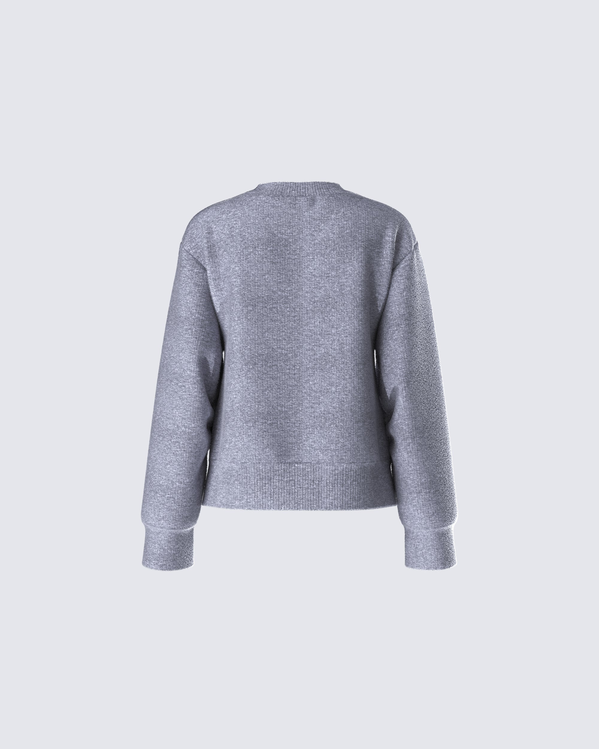 Angela Grey Sweater Knit Top - Image 3