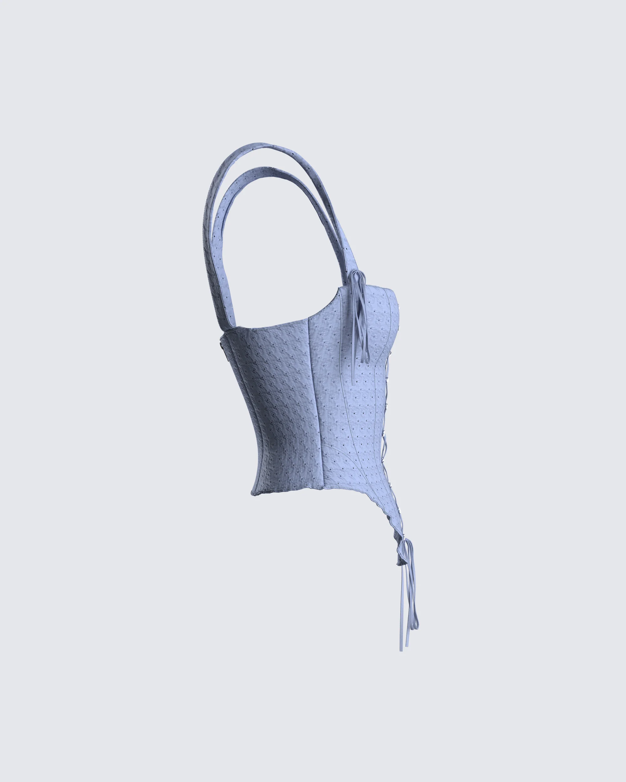 Anilah Baby Blue Eyelet Top - Image 2