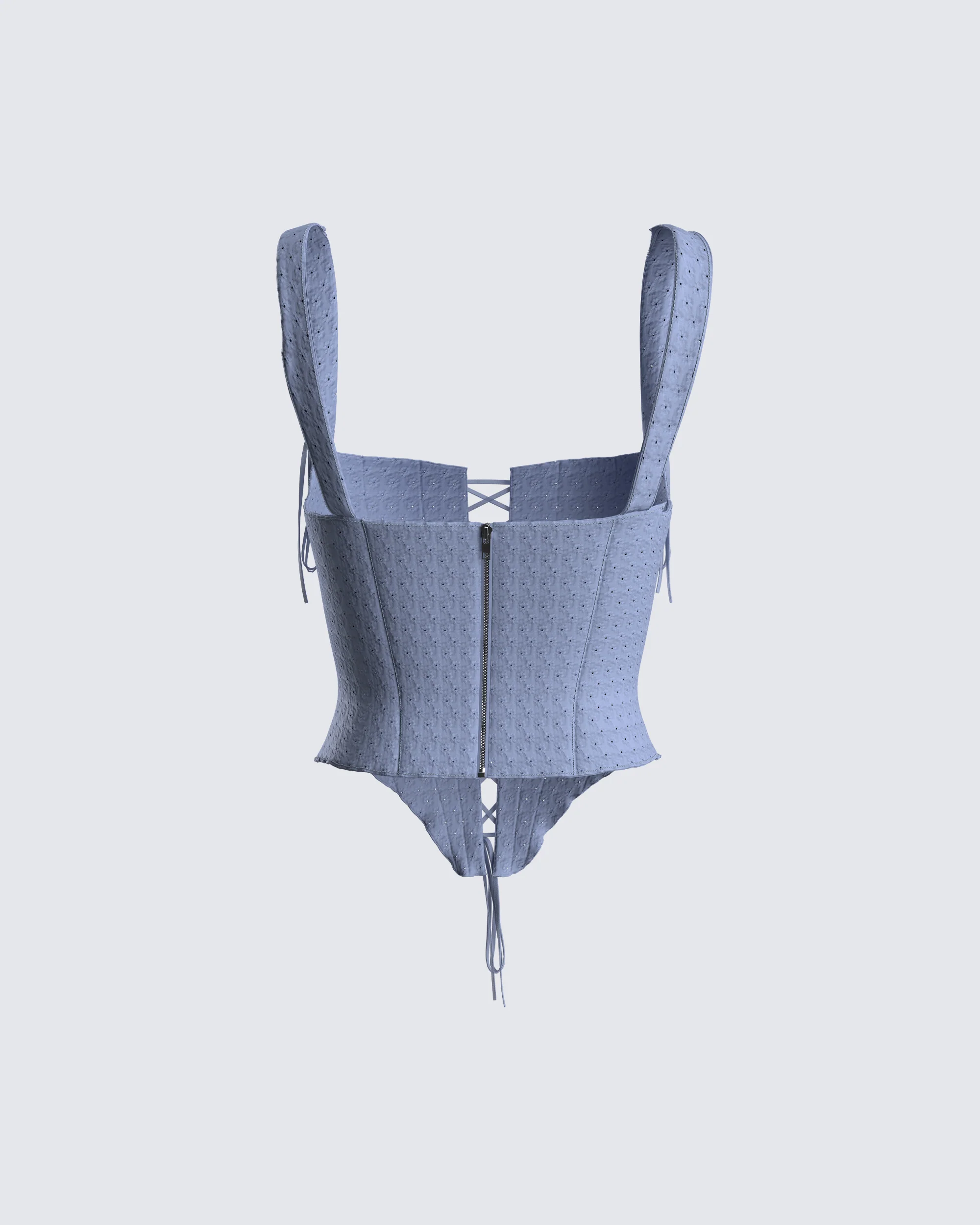 Anilah Baby Blue Eyelet Top - Image 3