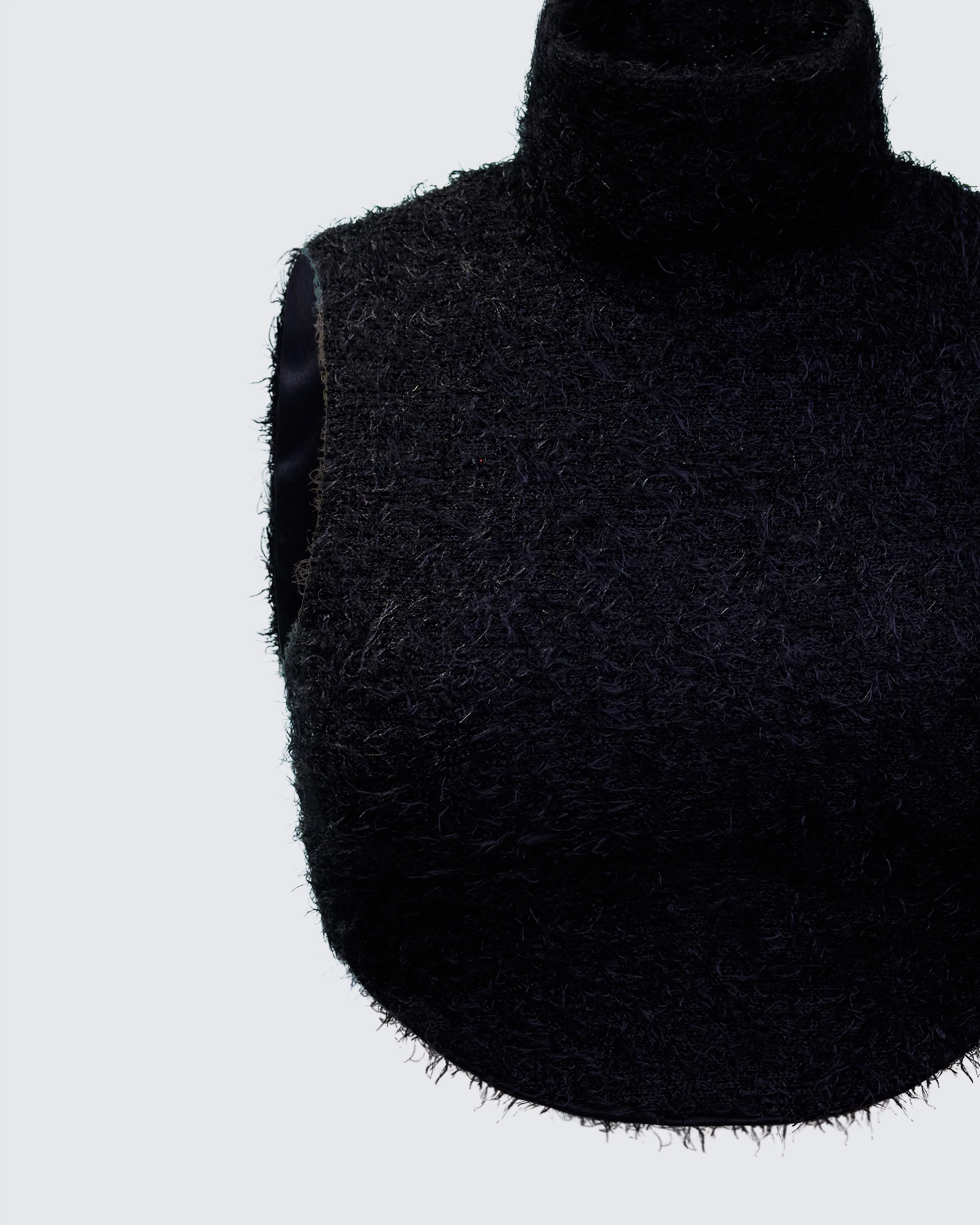 Ara Black Fuzzy Turtleneck Crop Top - Image 7