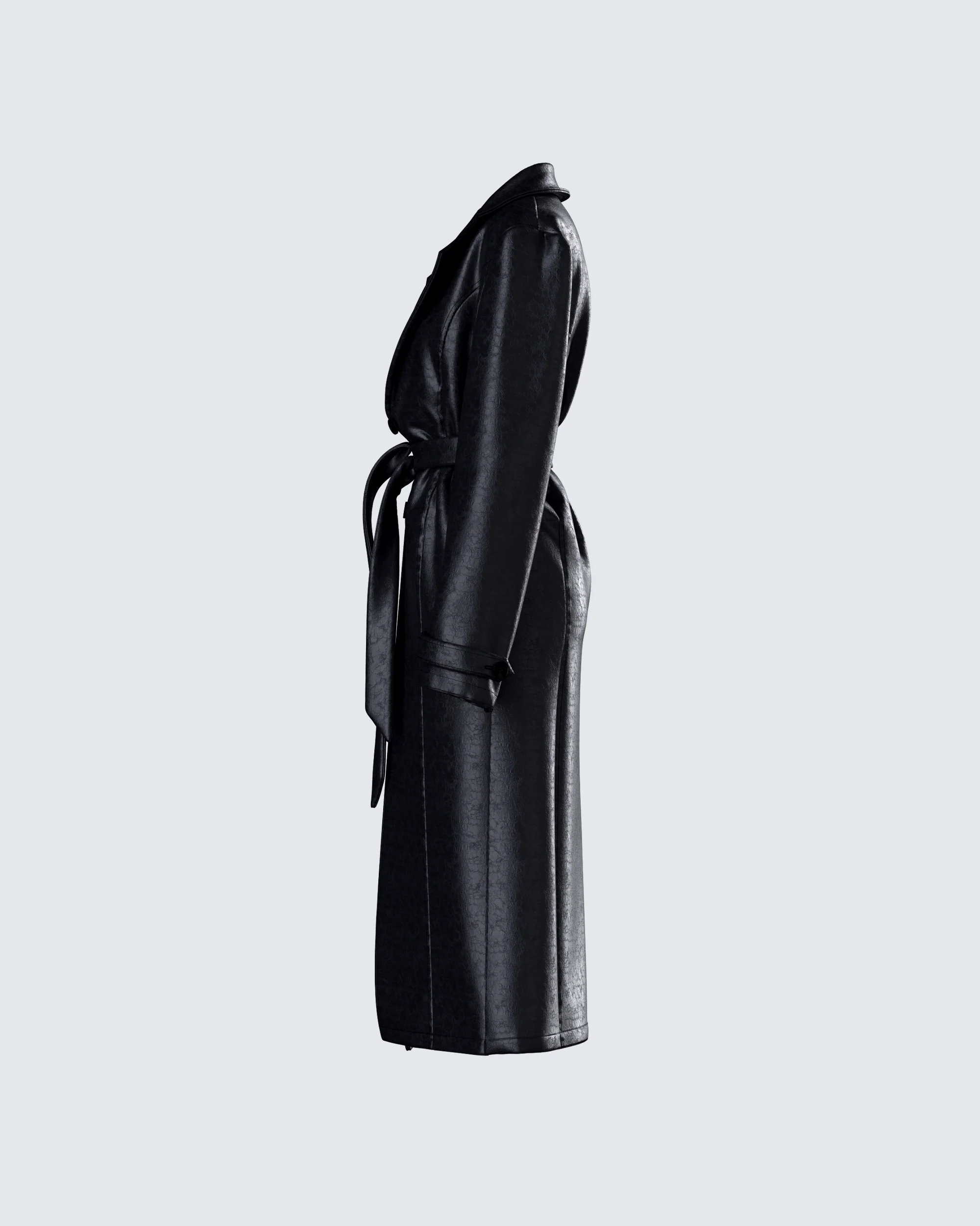 Ara Black Vegan Leather Coat - Image 2