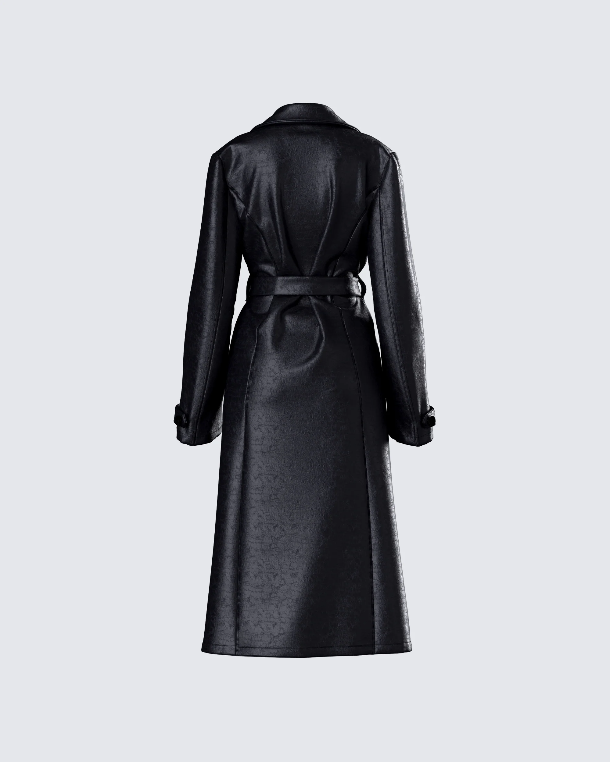 Ara Black Vegan Leather Coat - Image 3