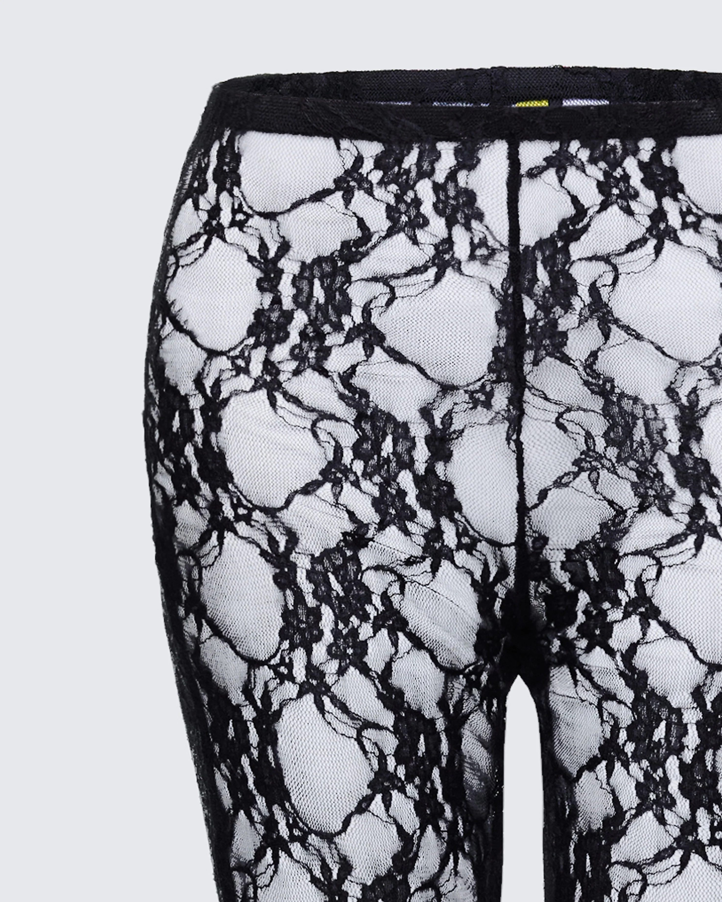 Arantza Black Lace Flared High Waisted Legging - Image 6