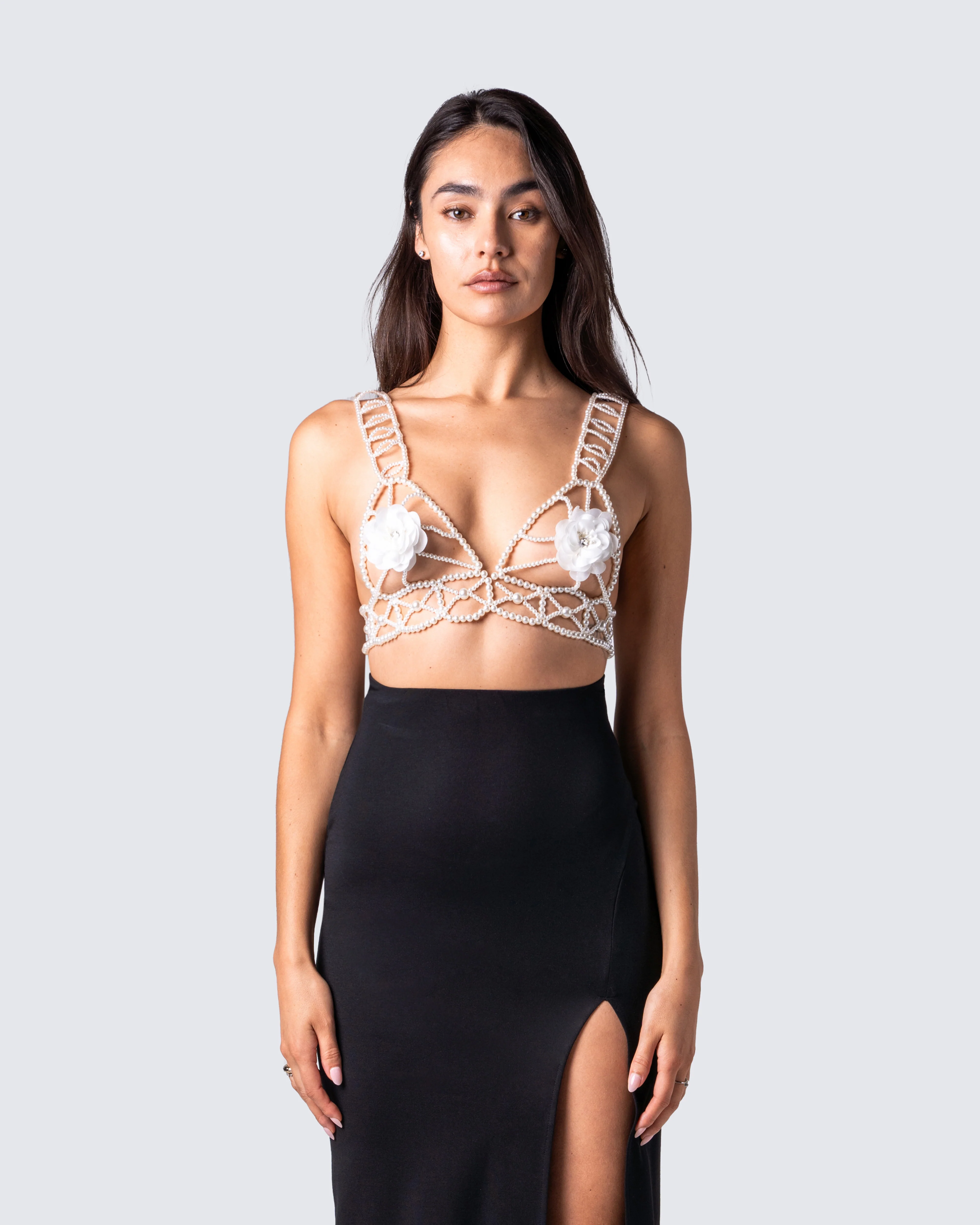 Aries Ivory Pearl Beaded Top - Image 4