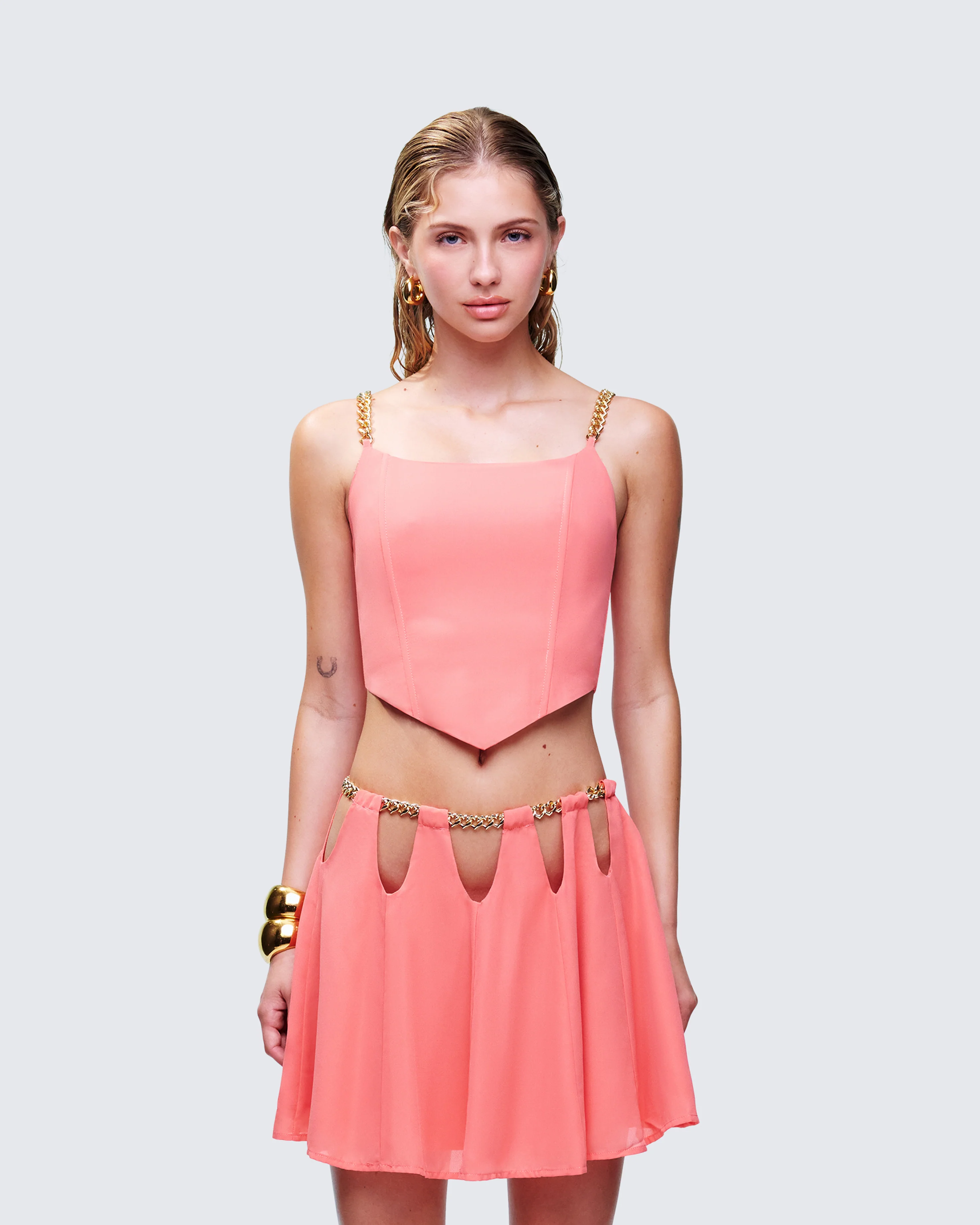 Arla Pink Heart Chain Strap Top - Image 2