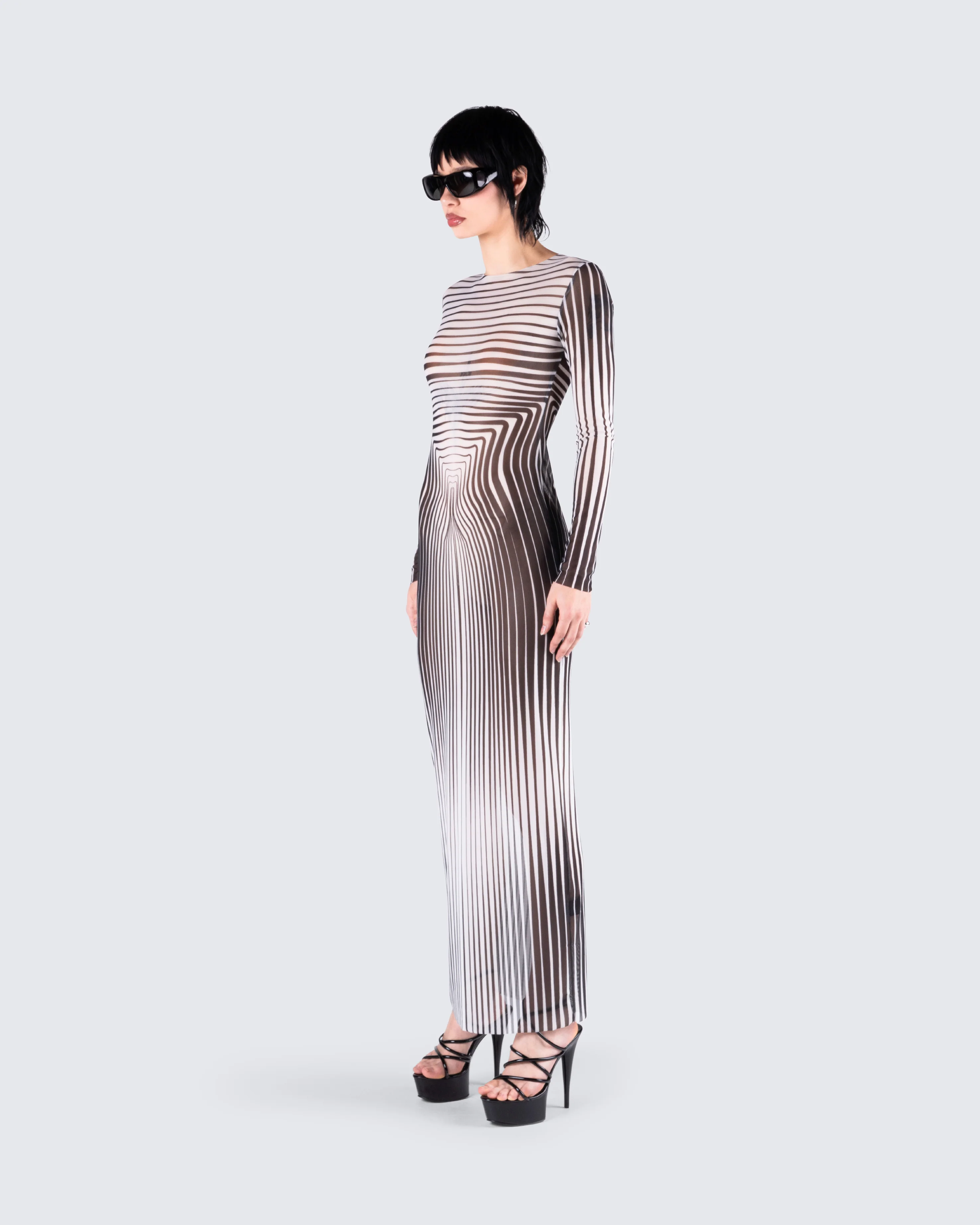 Artina Multi Illusion Print Dress - Image 5