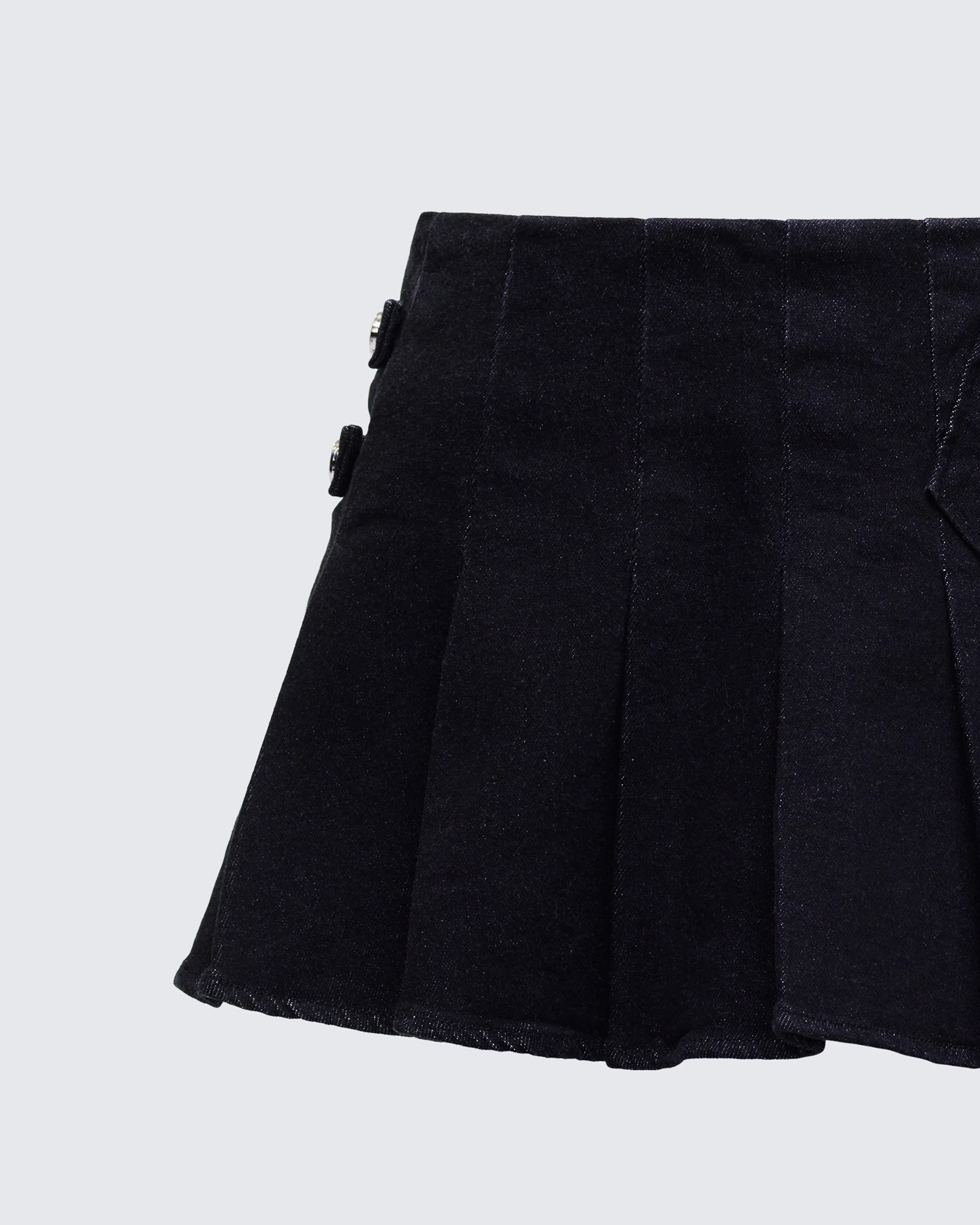 Ataya Black Denim Micro Mini Skirt - Image 6