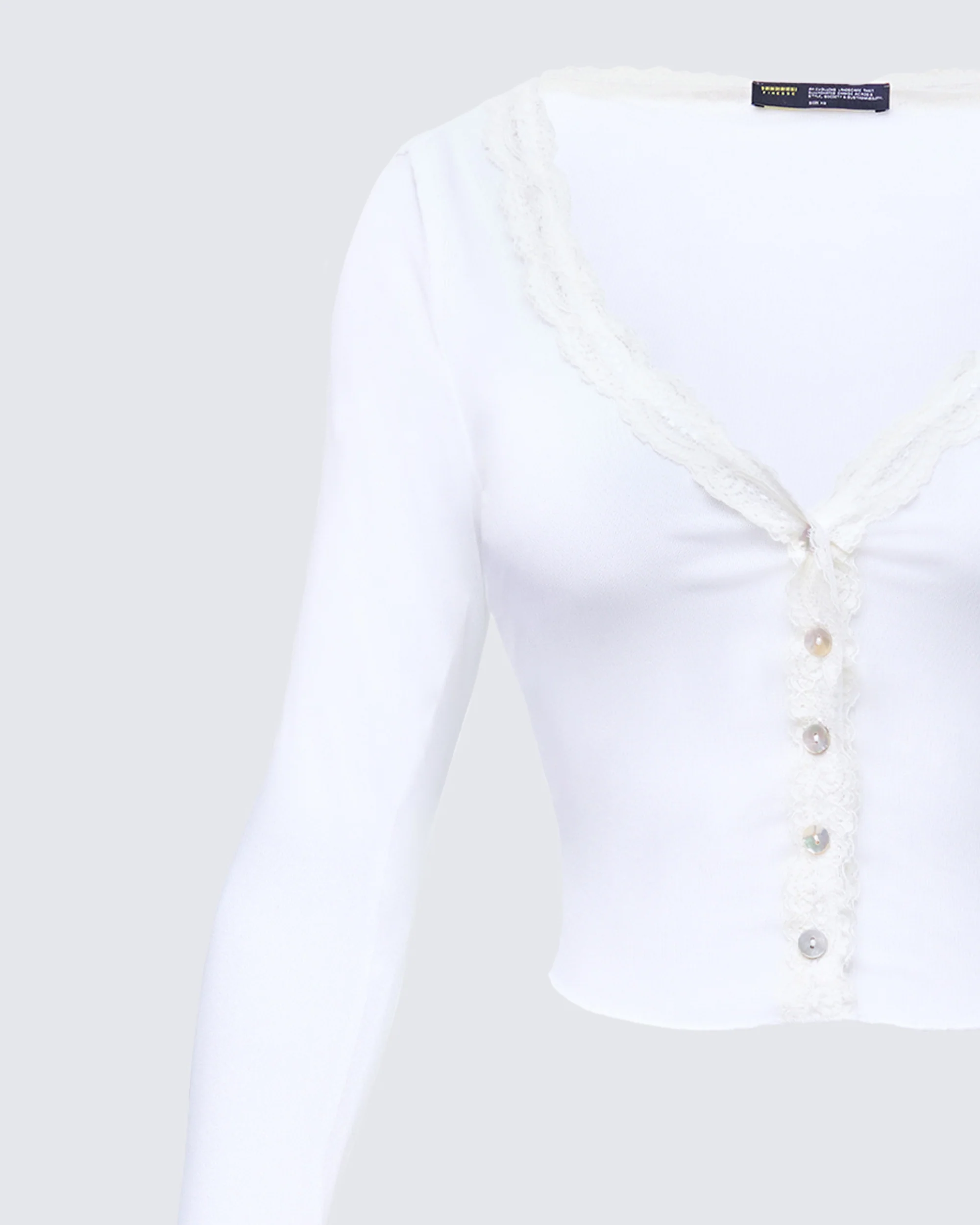 Aurelia White Long Sleeve Mesh Top - Image 6