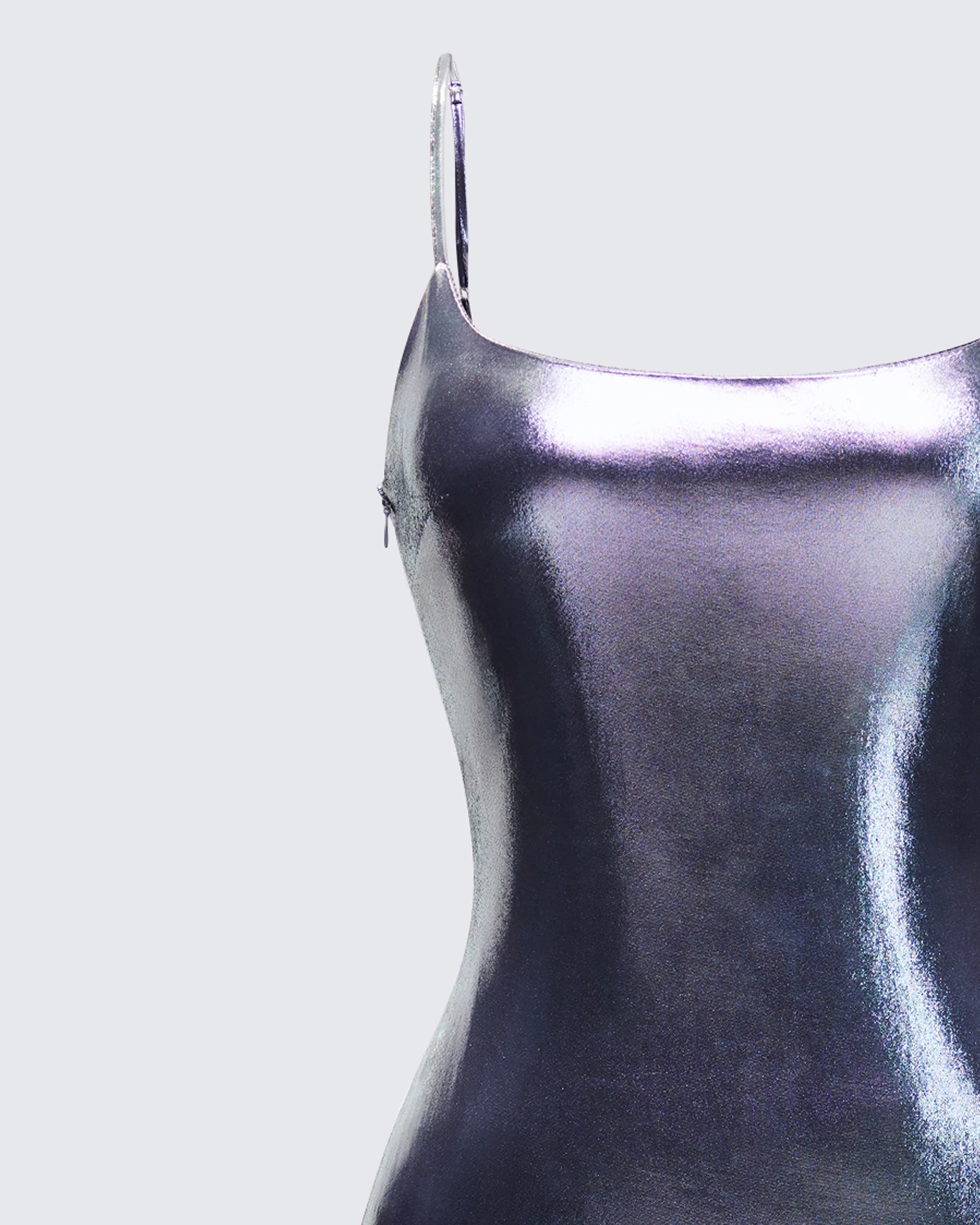 Aurra Metallic Gunmetal Midi Dress - Image 6