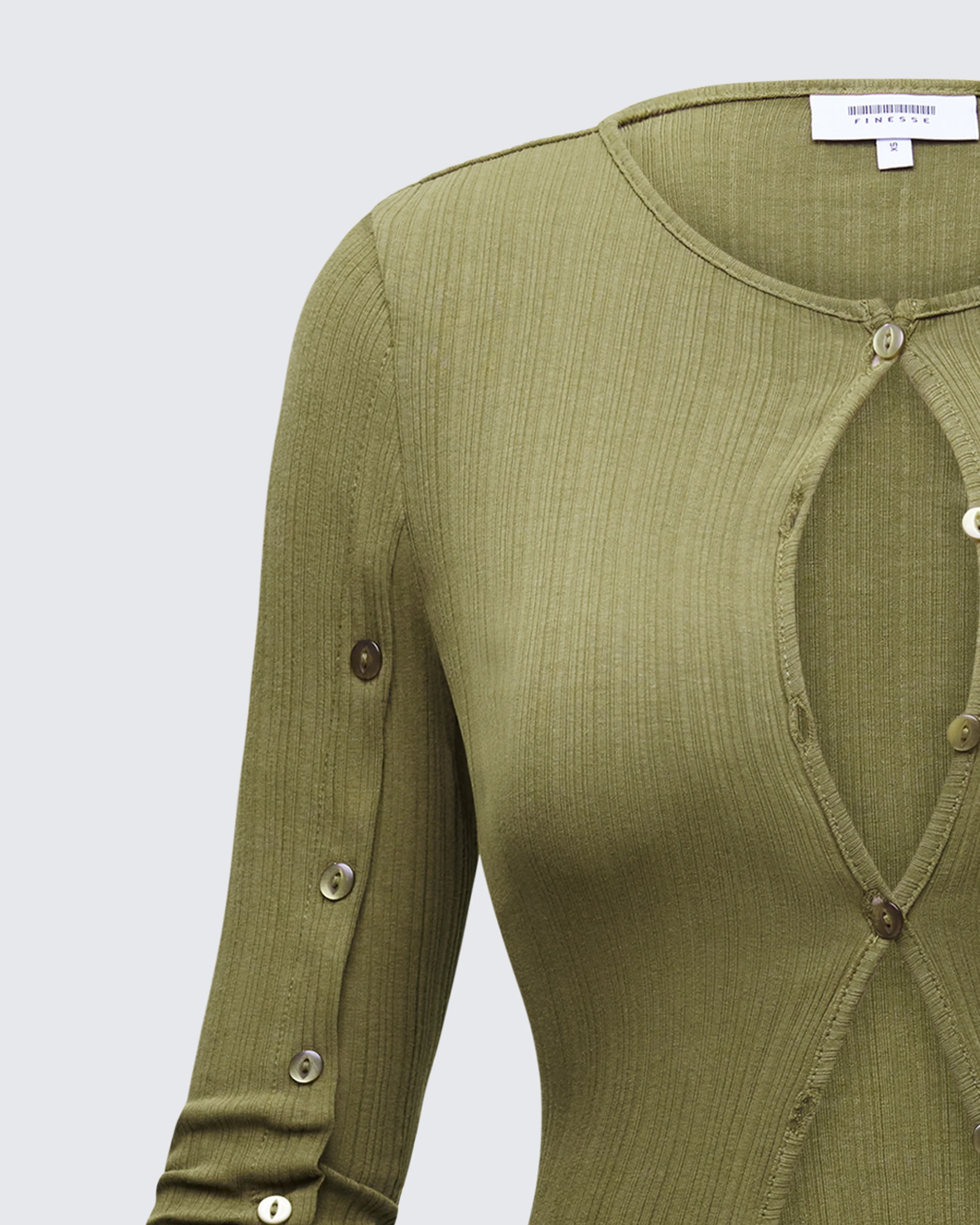 Aven Olive Texture Button Up Shirt - Image 6