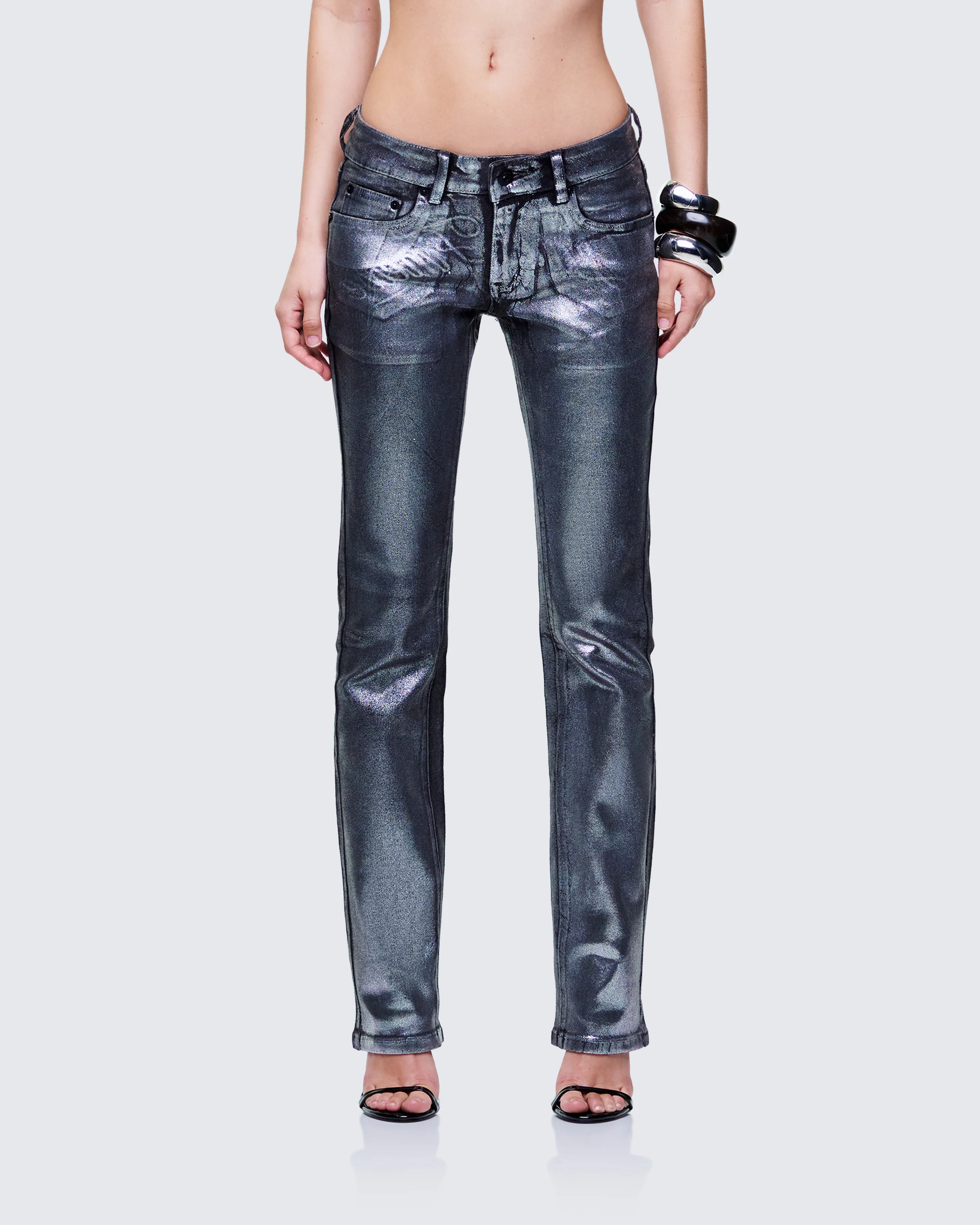 Averi Black Denim Foil Graphic Jeans - Image 2