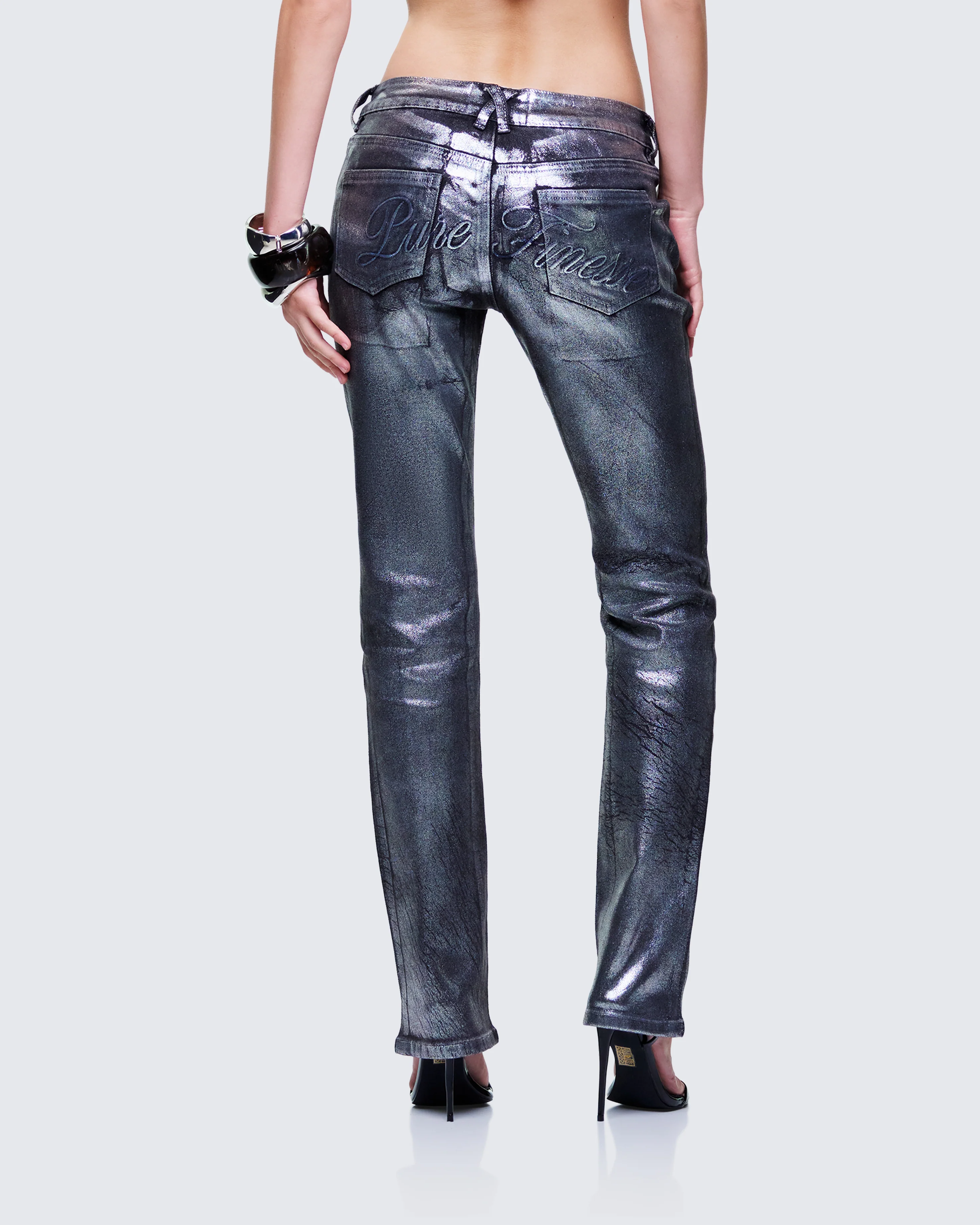 Averi Black Denim Foil Graphic Jeans - Image 4