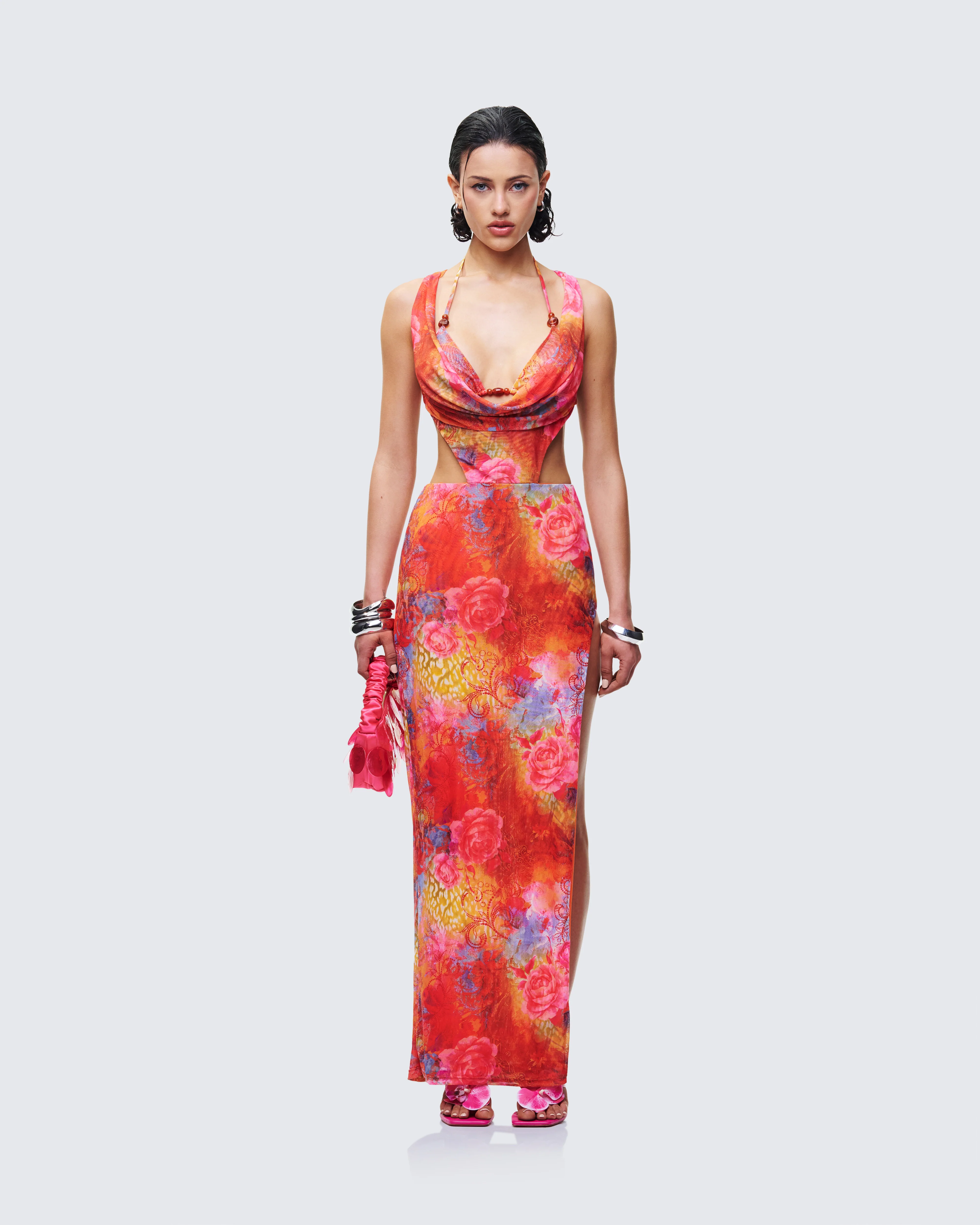 Aviella Multi Cowl Neck Maxi Dress - Image 2