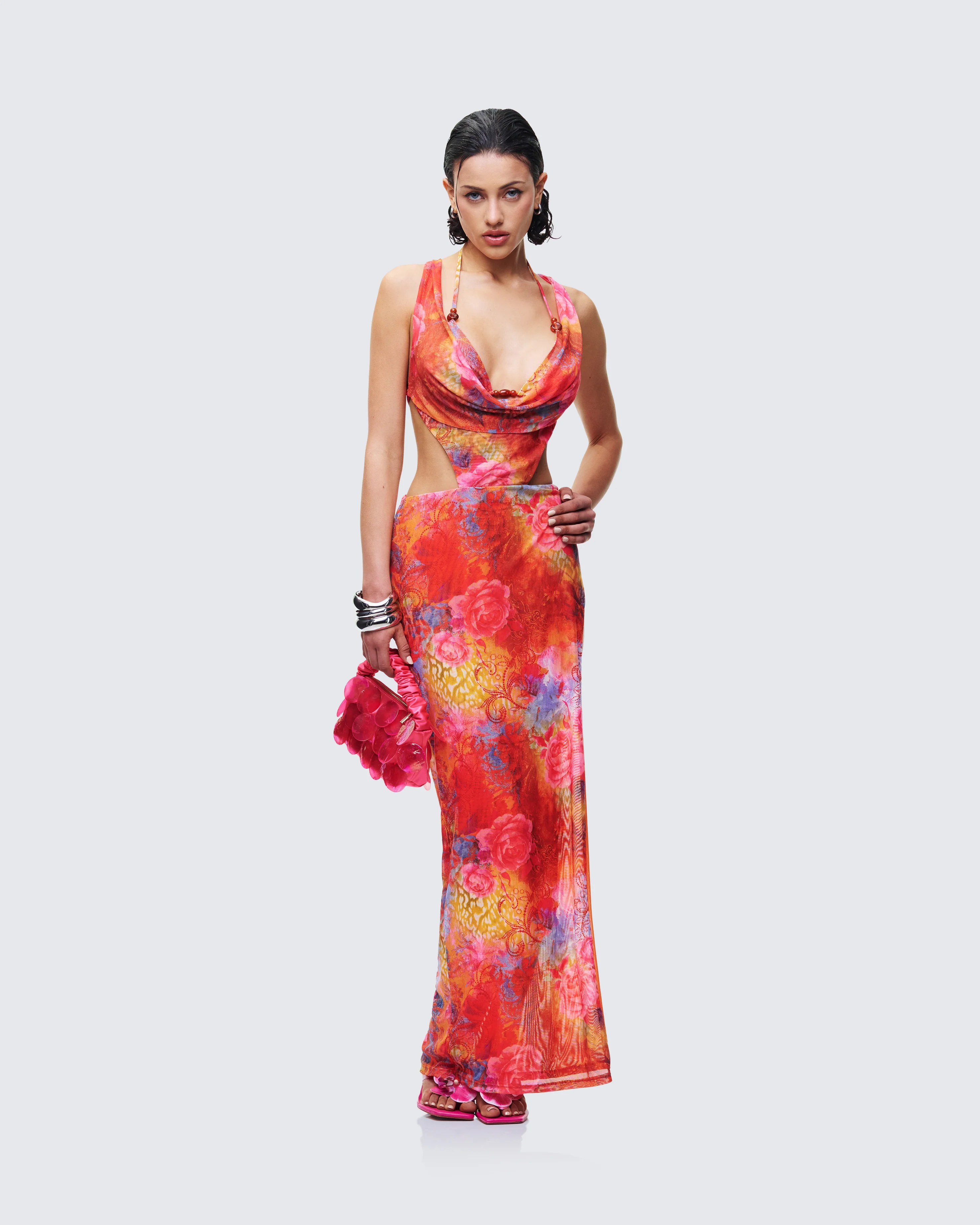 Aviella Multi Cowl Neck Maxi Dress - Image 3