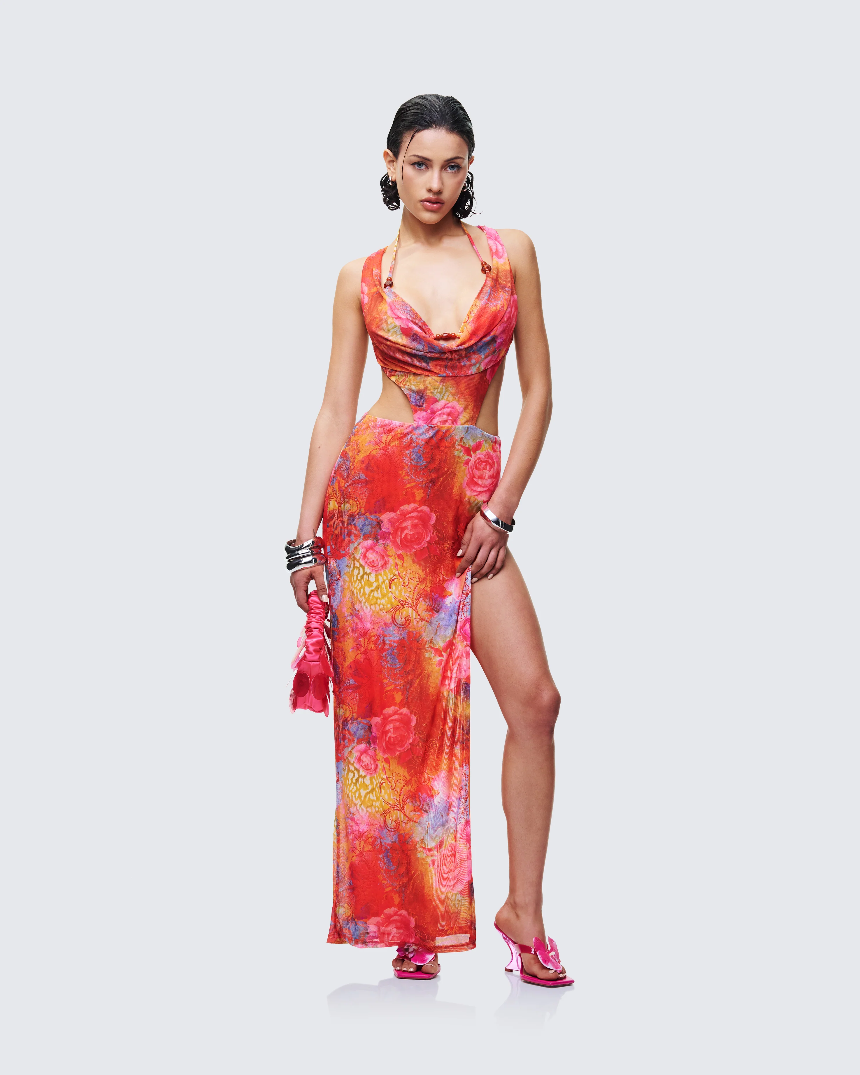 Aviella Multi Cowl Neck Maxi Dress - Image 4