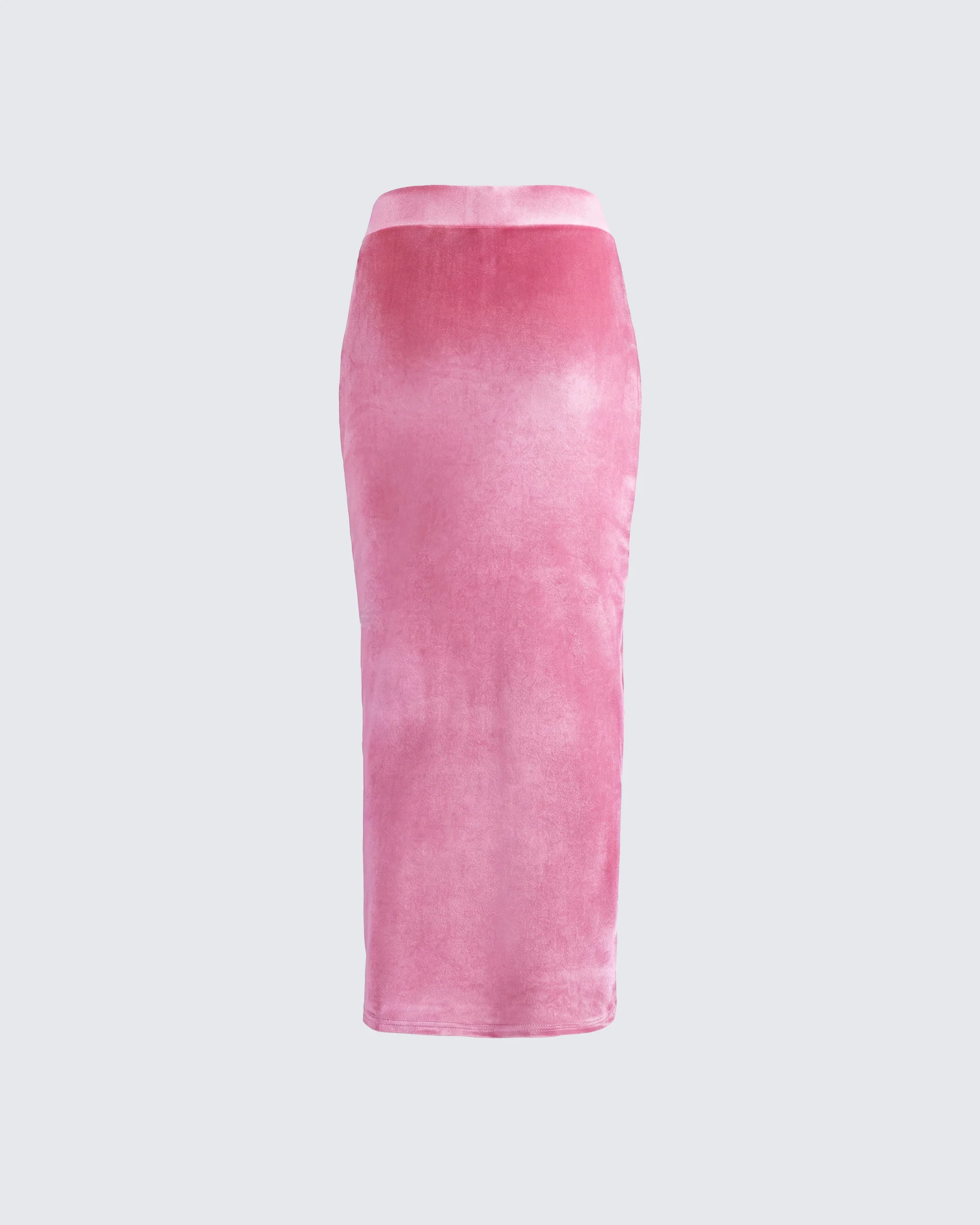 Ayla Pink Velvet Maxi Skirt - Image 2