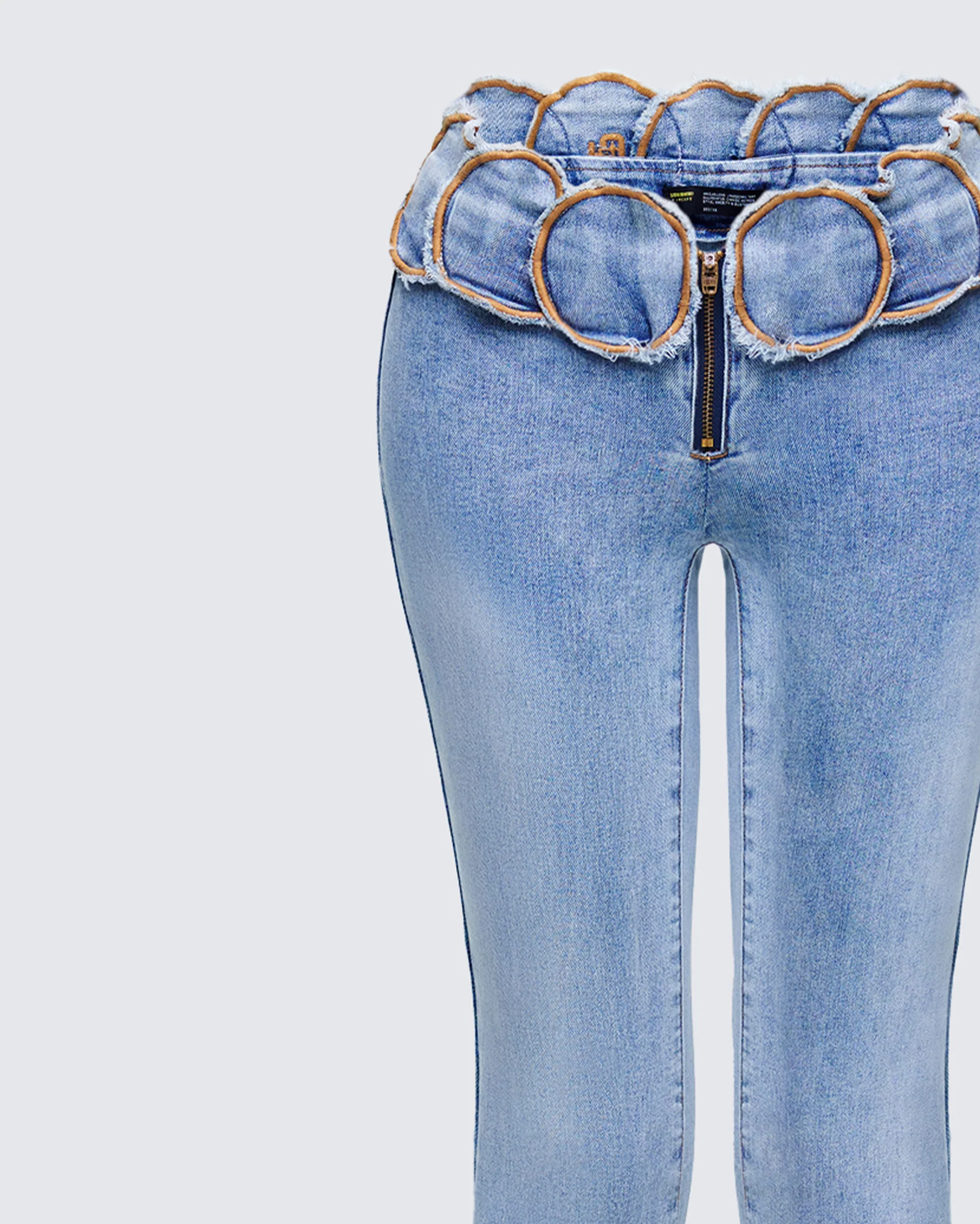Ayra Blue Denim Flared Pants - Image 6