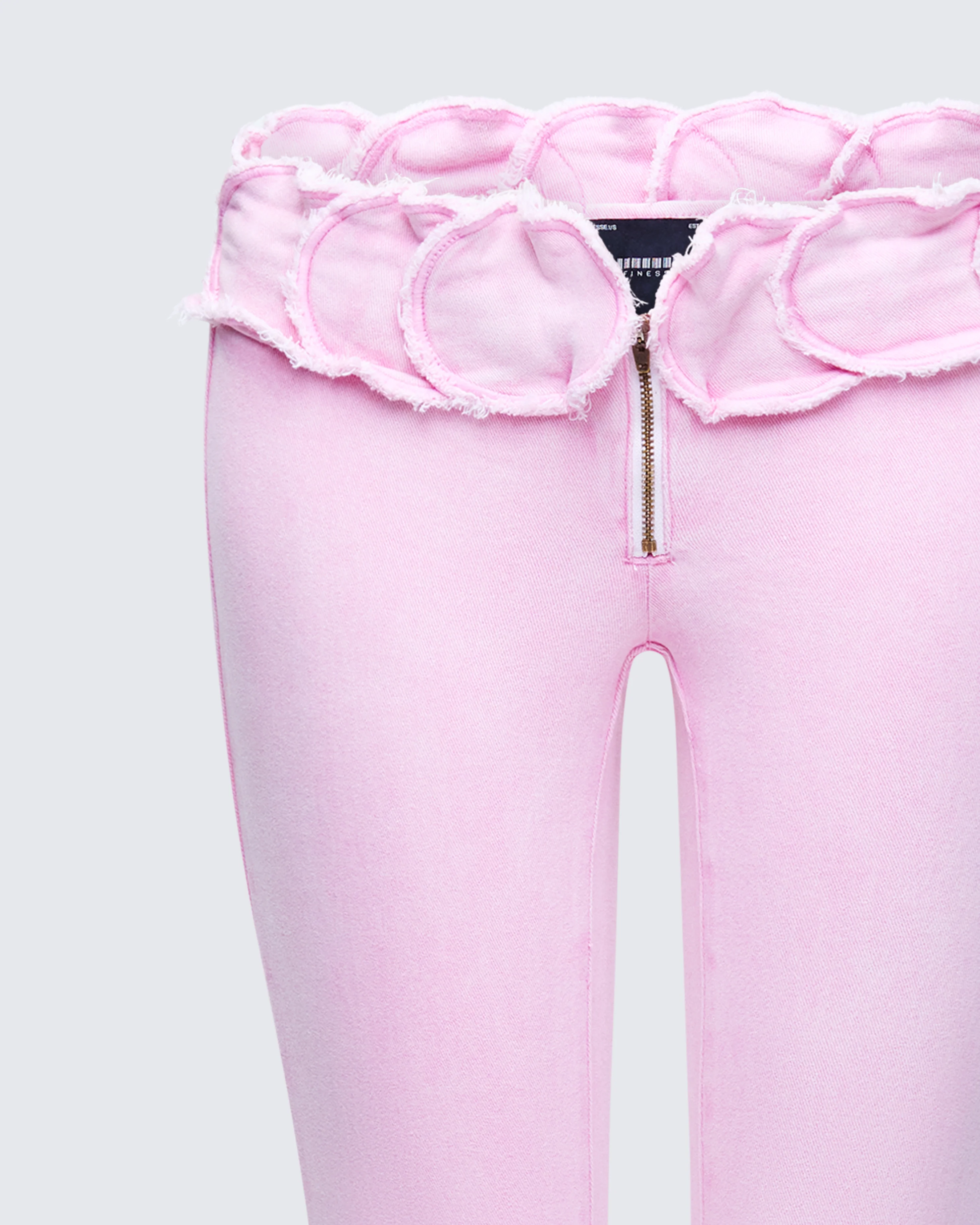 Ayra Pink Acid Wash Denim Flared Pants - Image 6