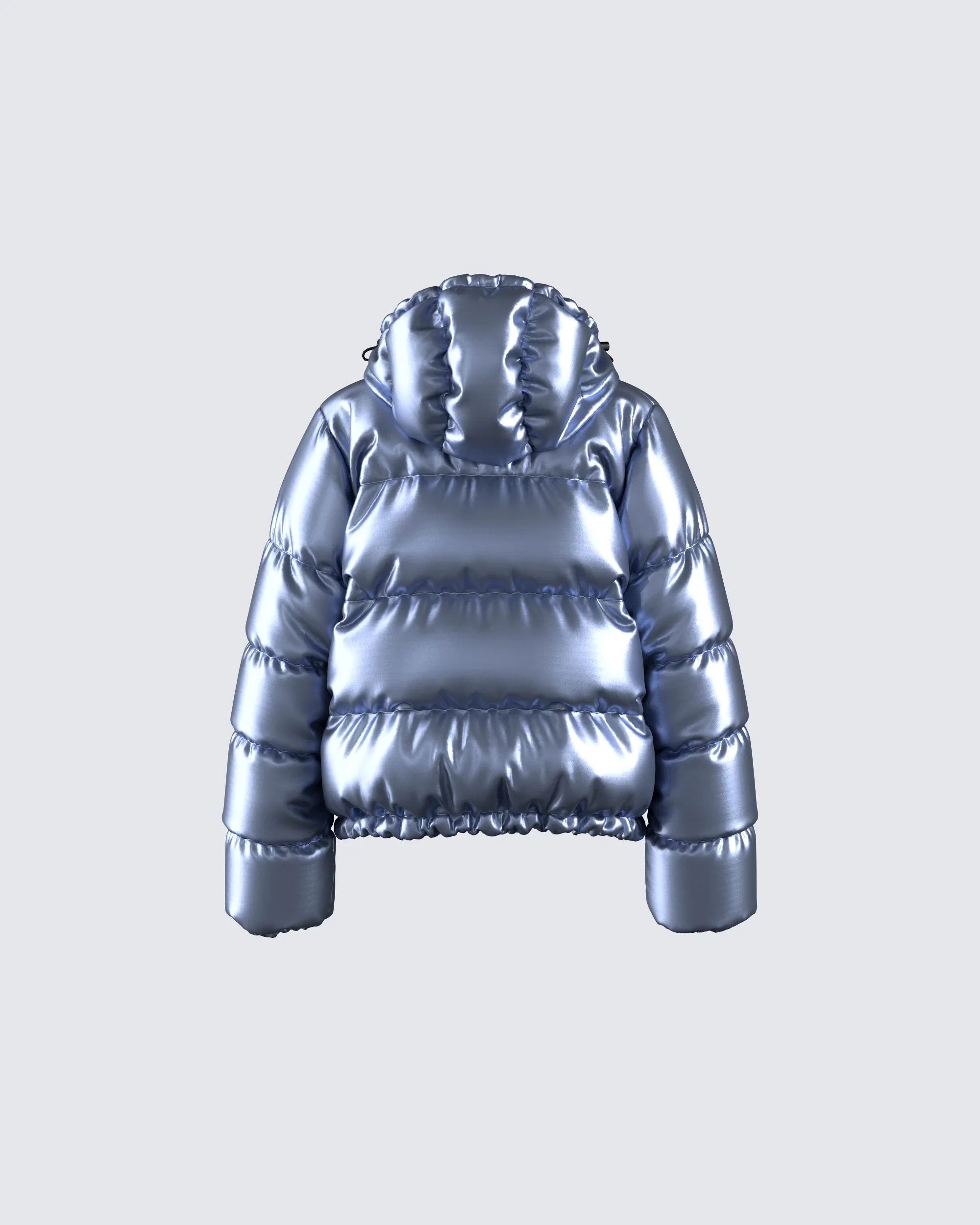 Azalea Blue Metallic Puffer Jacket - Image 3