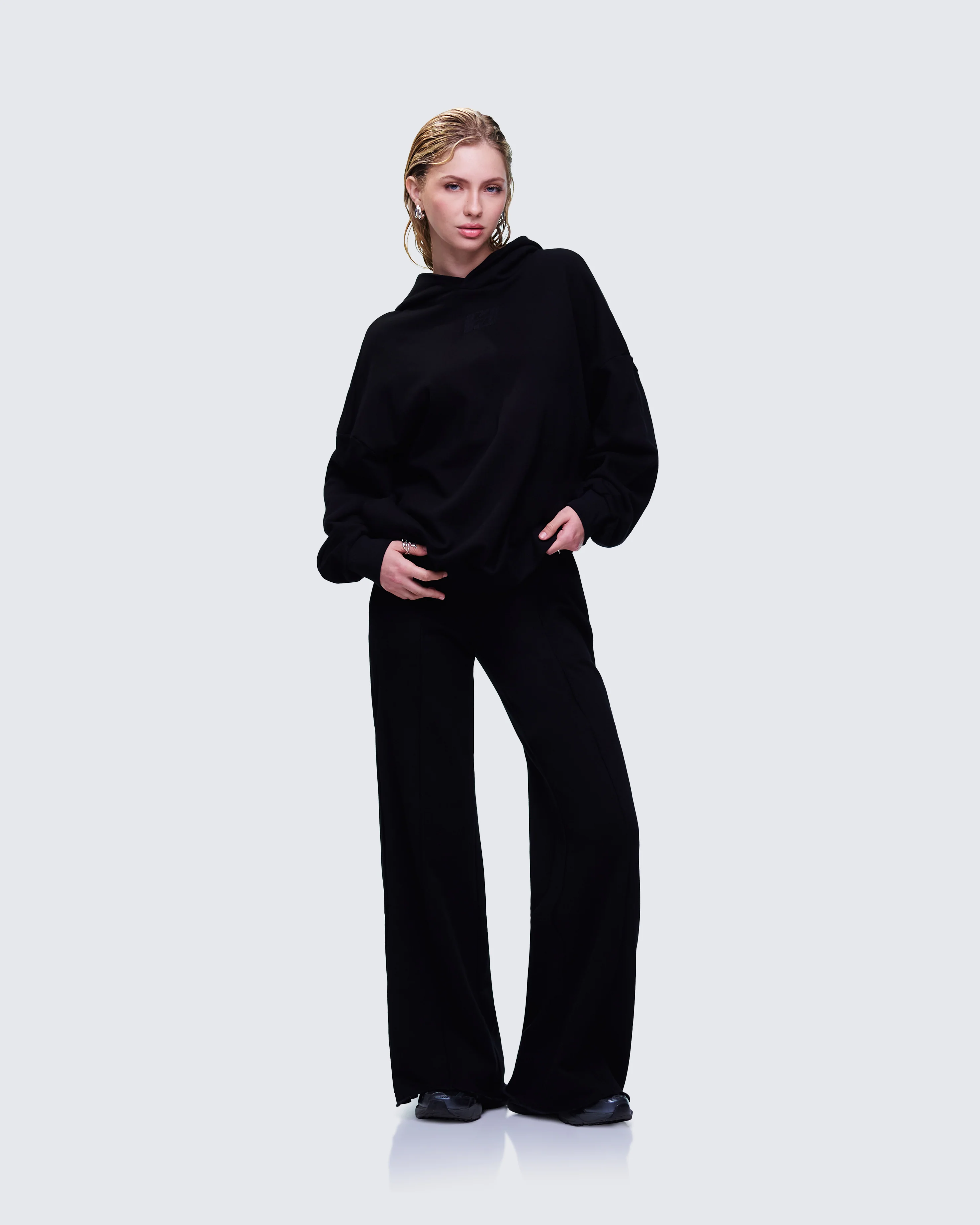 Azariah Black Oversized Hoodie Top - Image 5