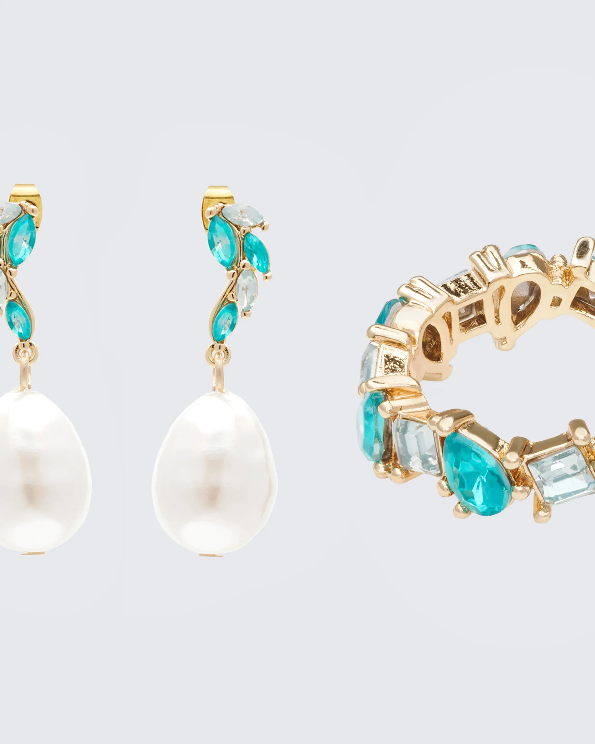 Azore Gold Accented Ring & Earring Set - Image 3