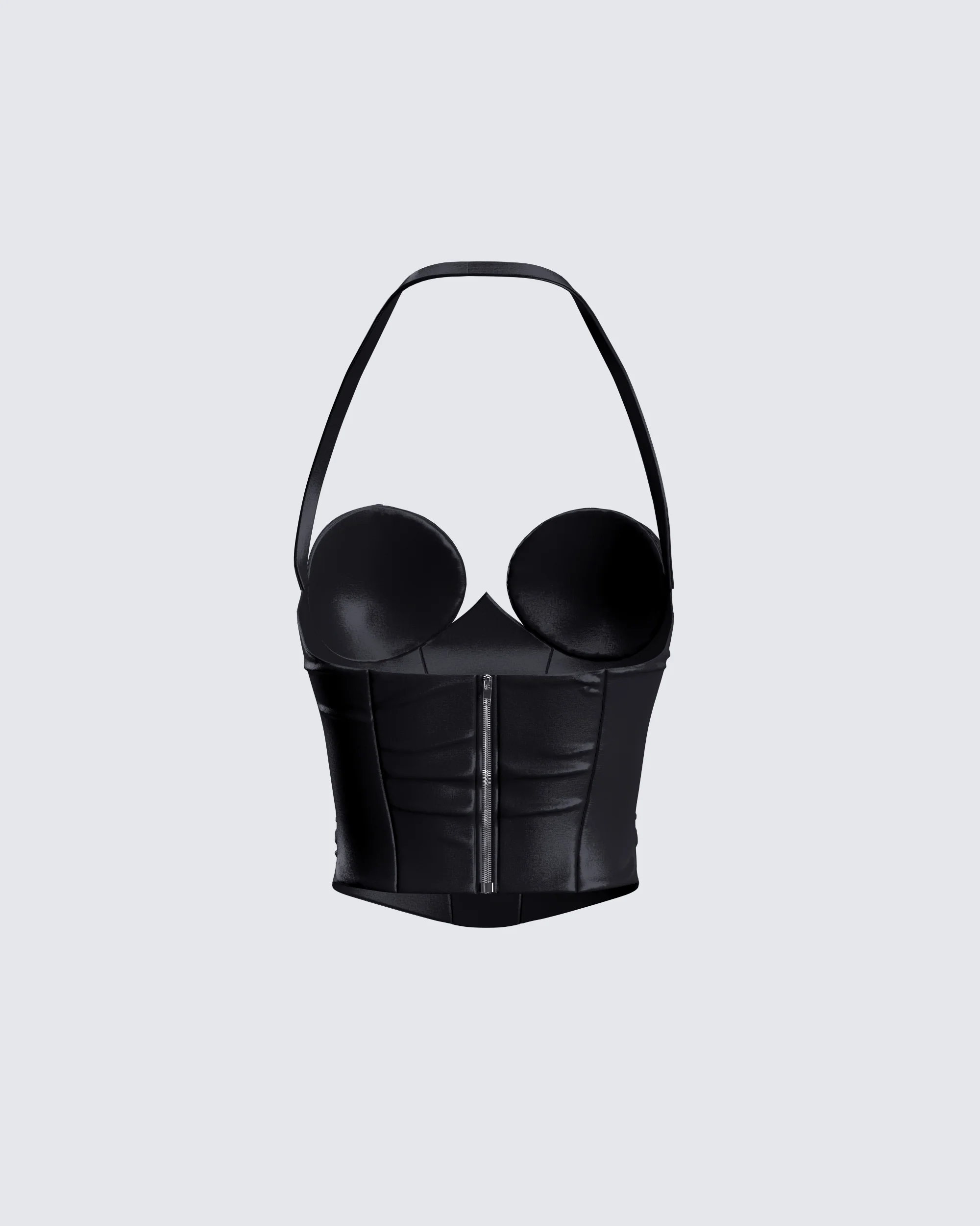 Badu Black Satin Bustier Top - Image 3