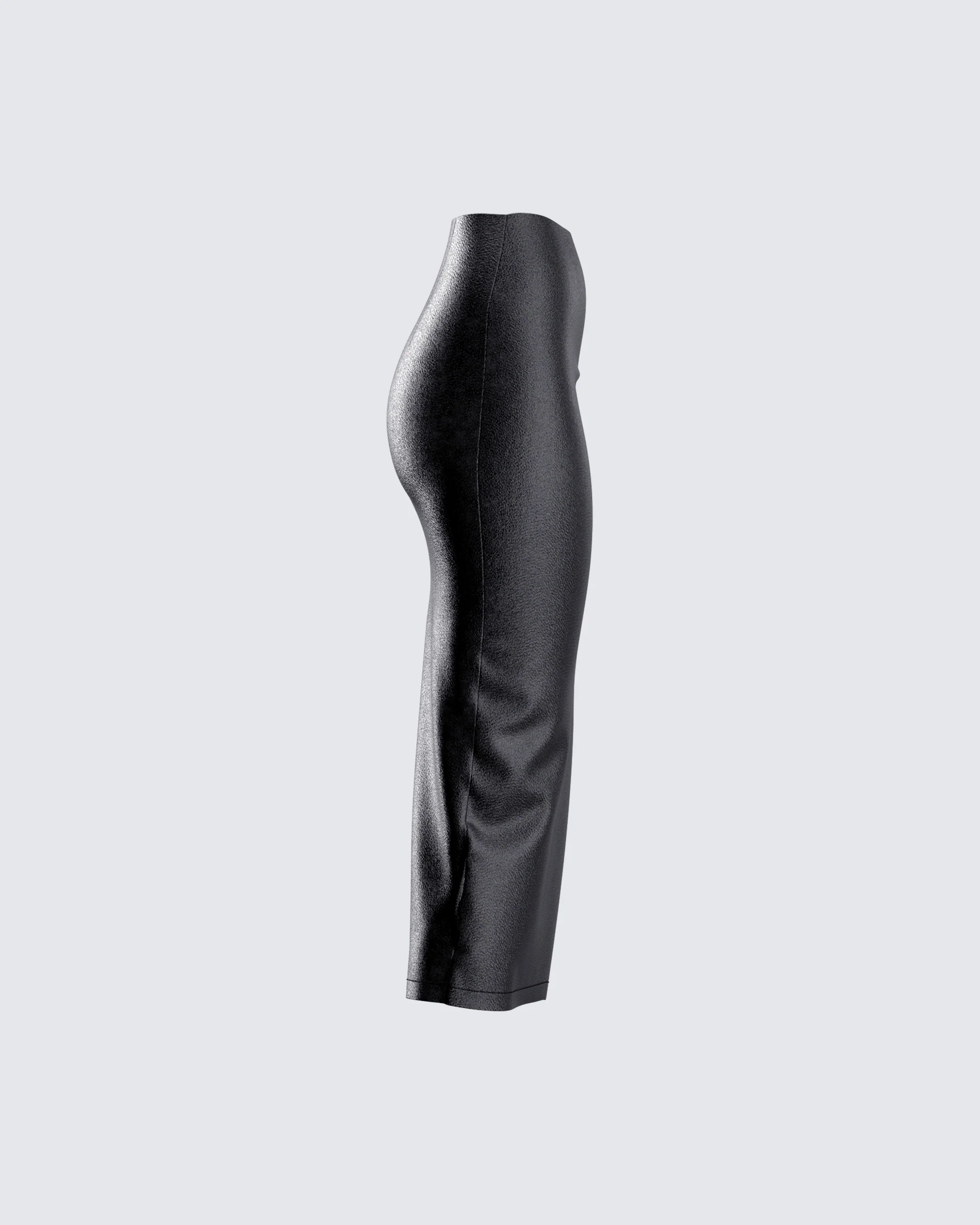Badu Black Vegan Leather Skirt - Image 2