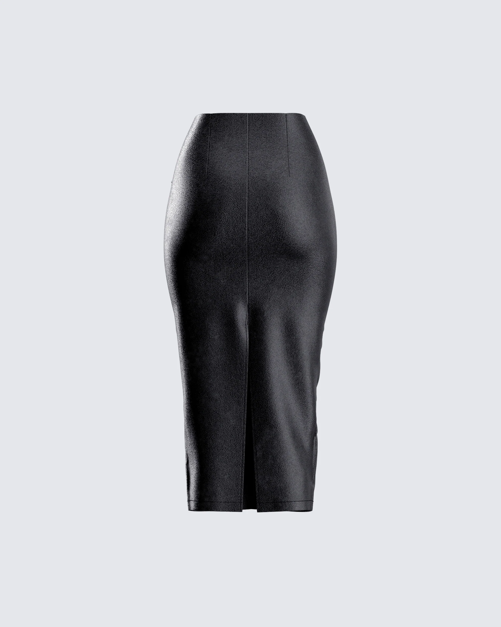 Badu Black Vegan Leather Skirt - Image 3