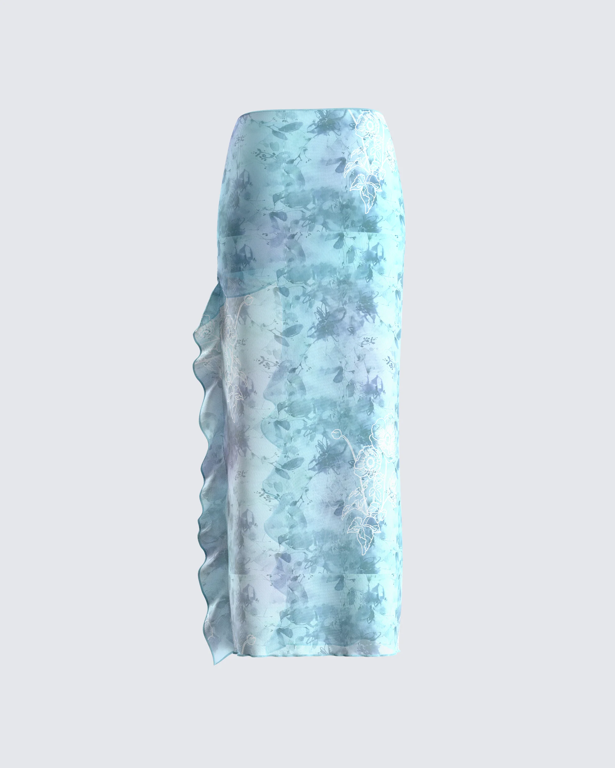 Bahia Mint Floral Print Skirt - Image 3