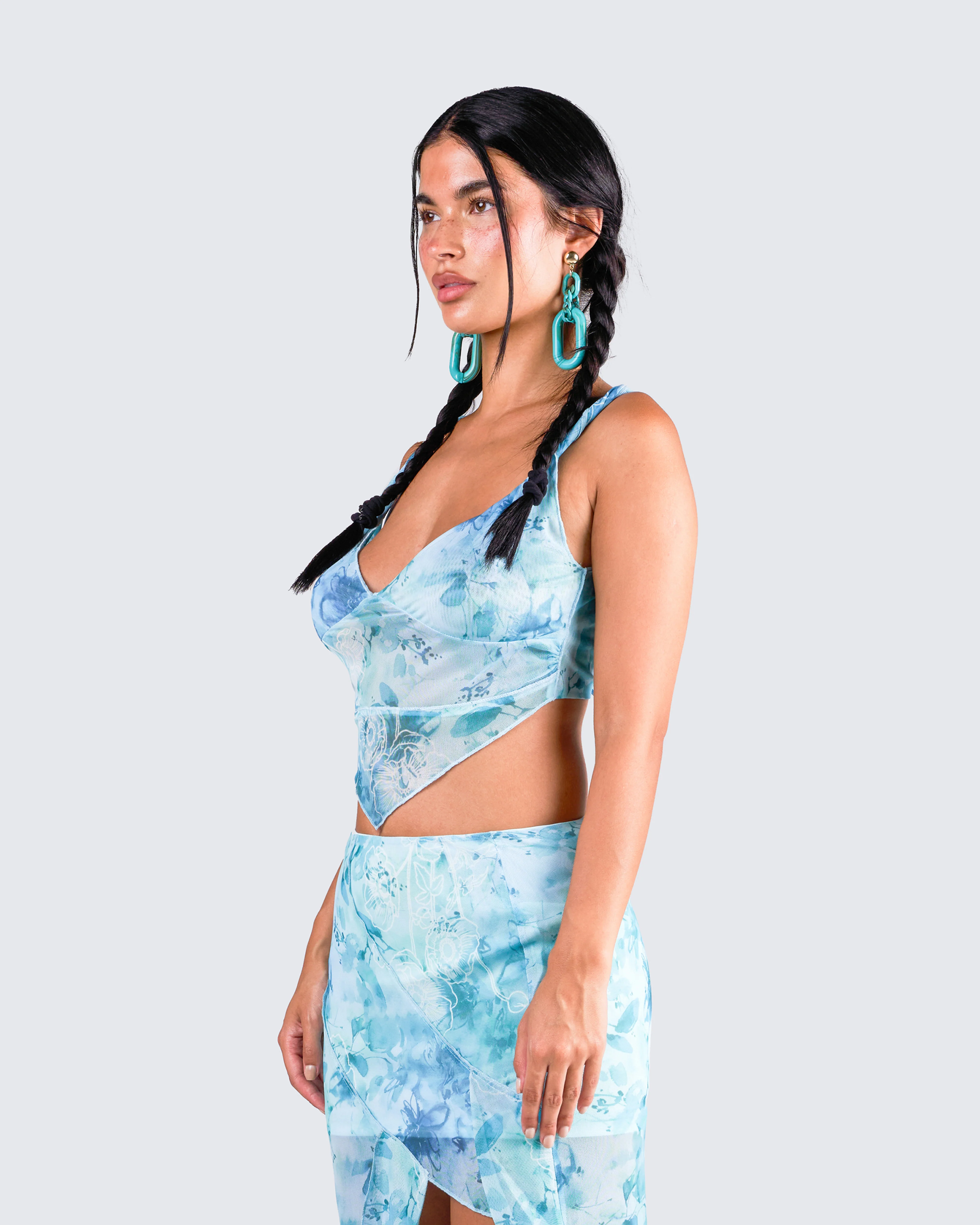 Bahia Mint Floral Print Top - Image 5