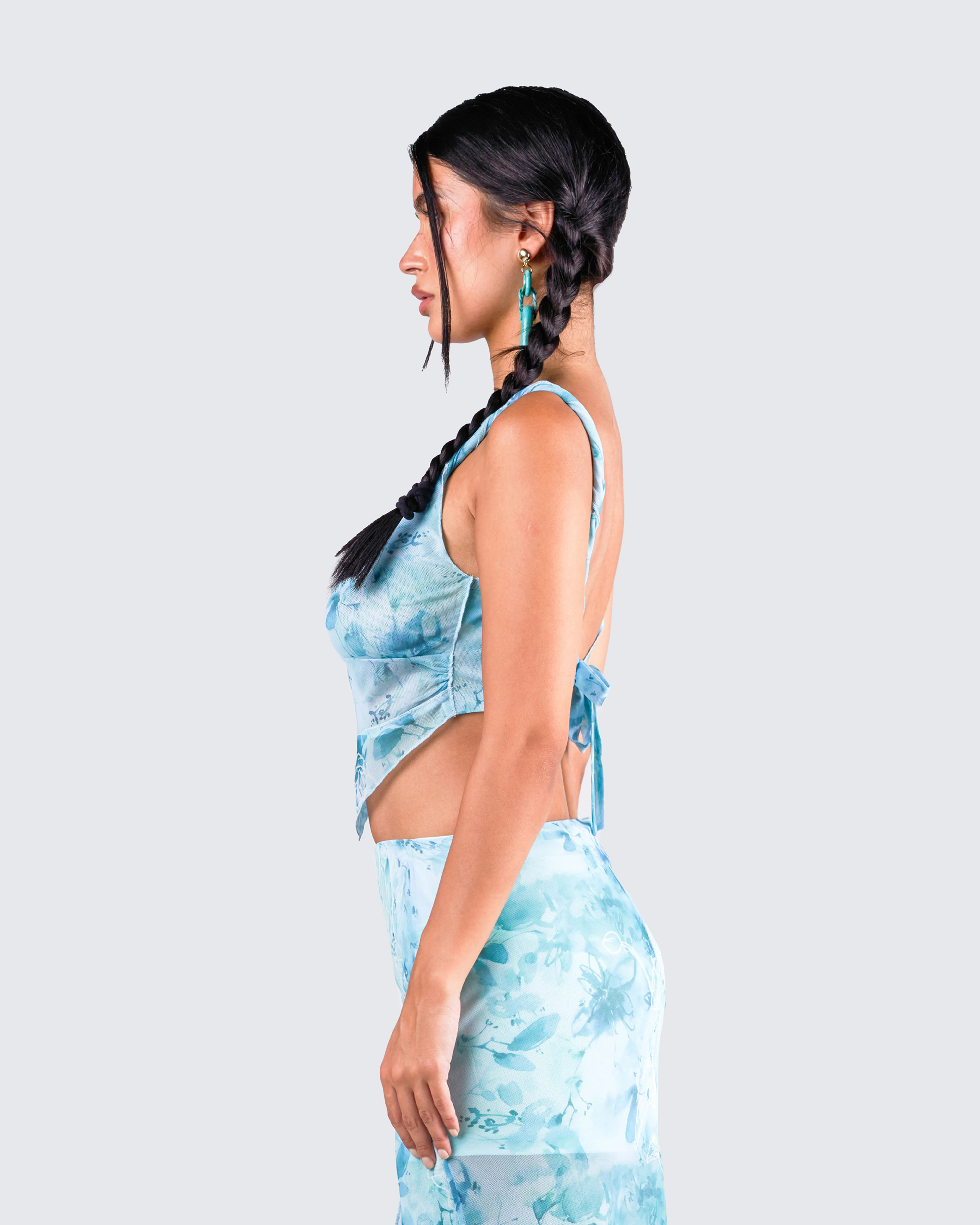 Bahia Mint Floral Print Top - Image 6