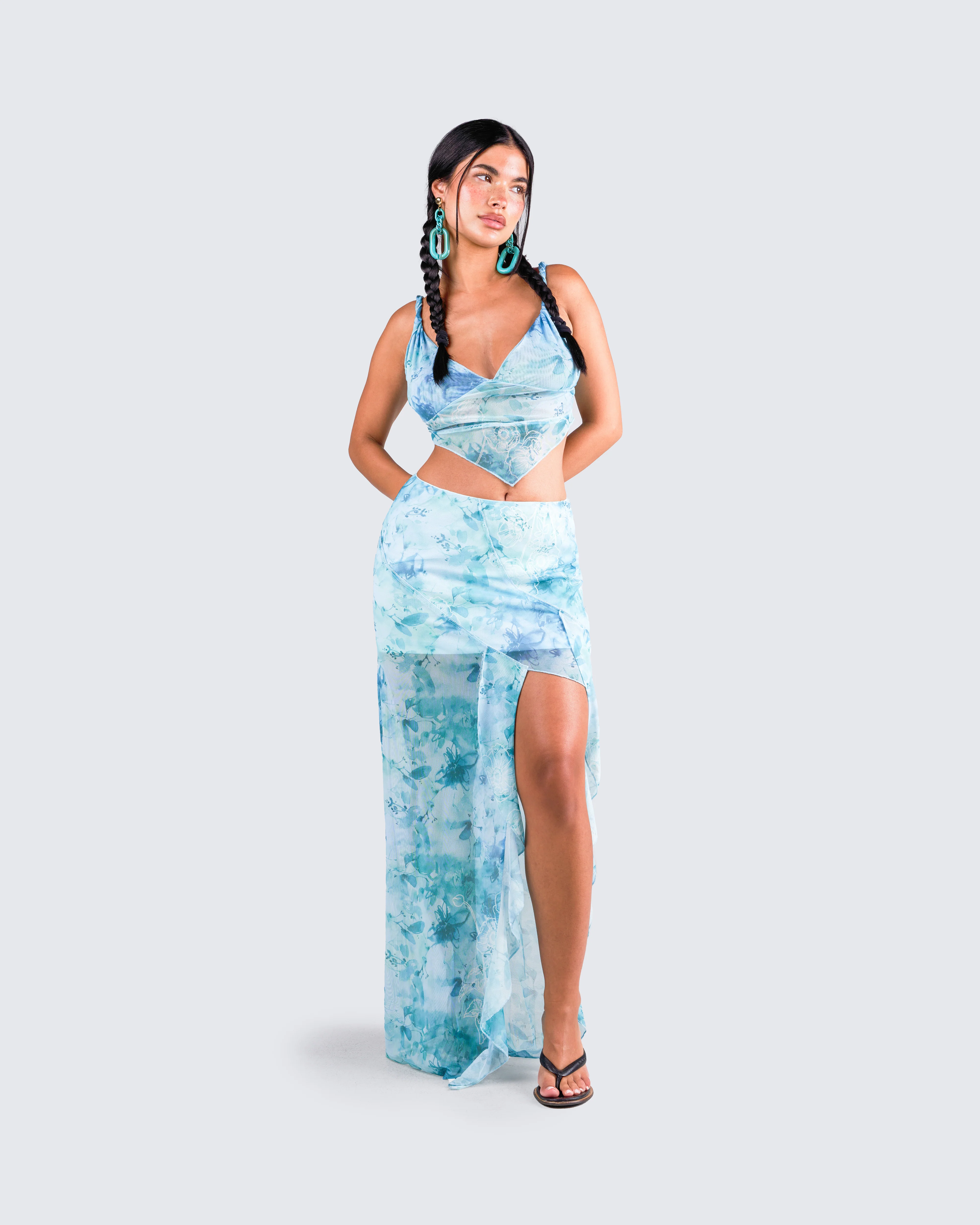 Bahia Mint Floral Print Top - Image 9