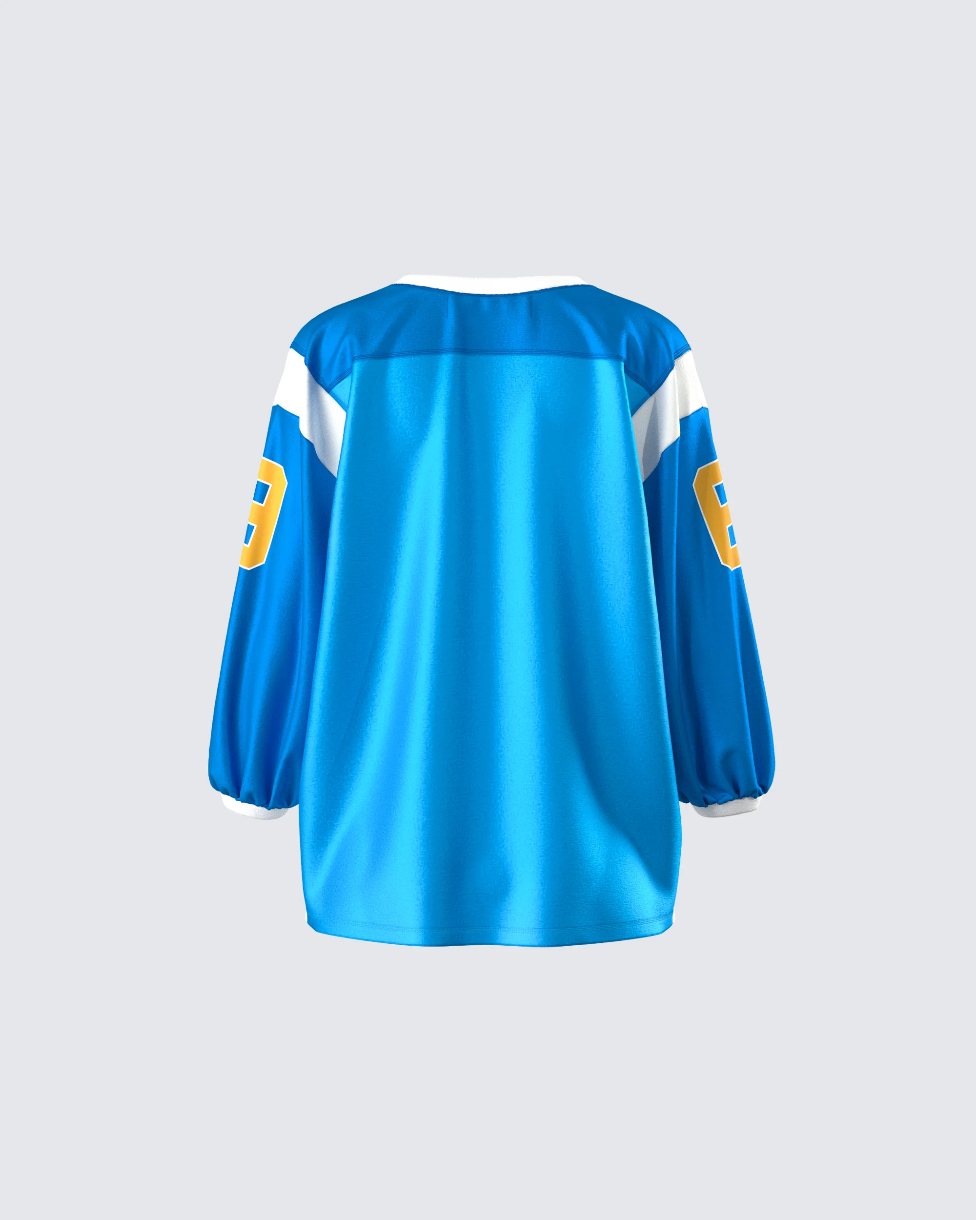 Bea Blue Graphic Sports Jersey Top - Image 3