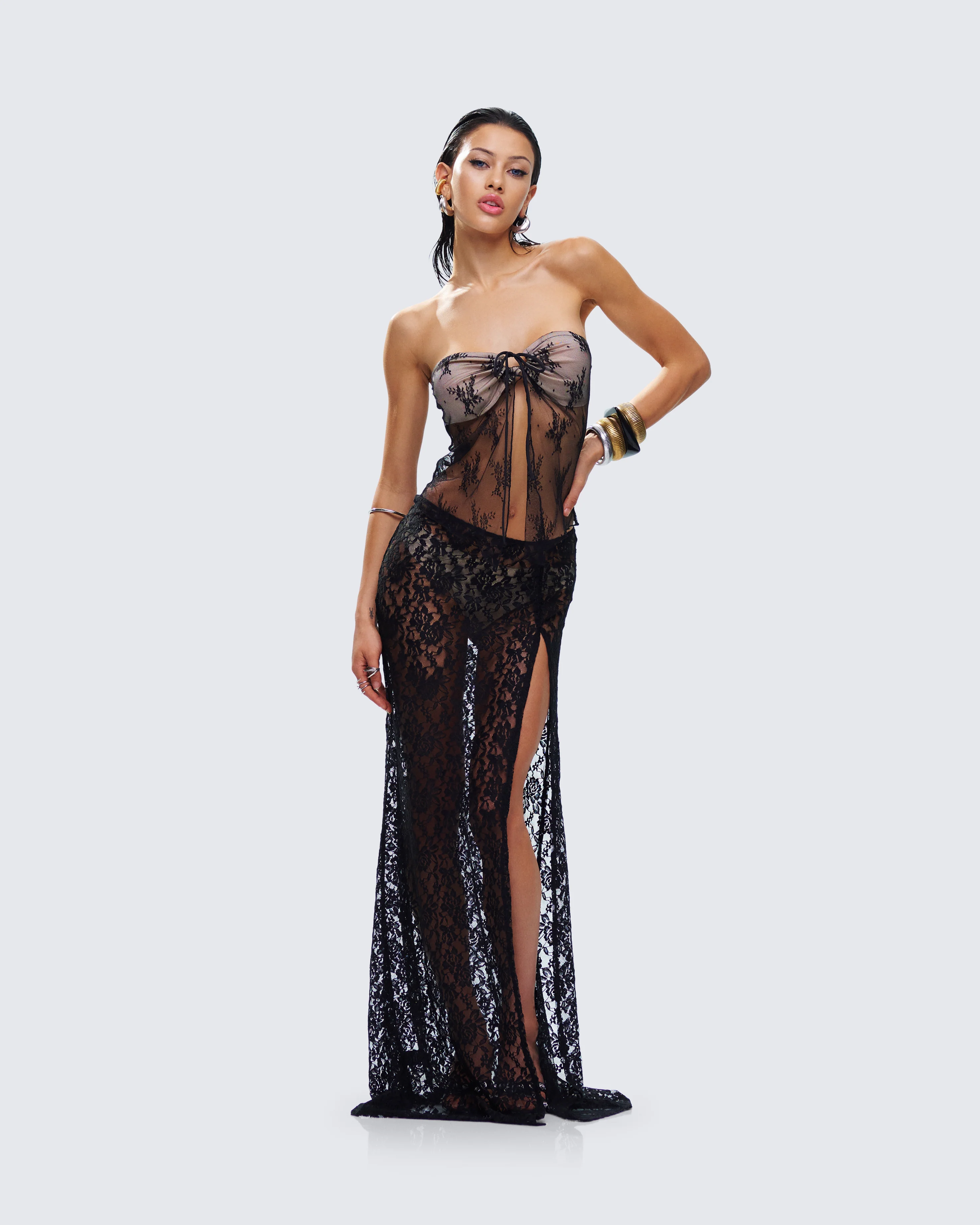 Beatrix Black Lace Skirt - Image 8