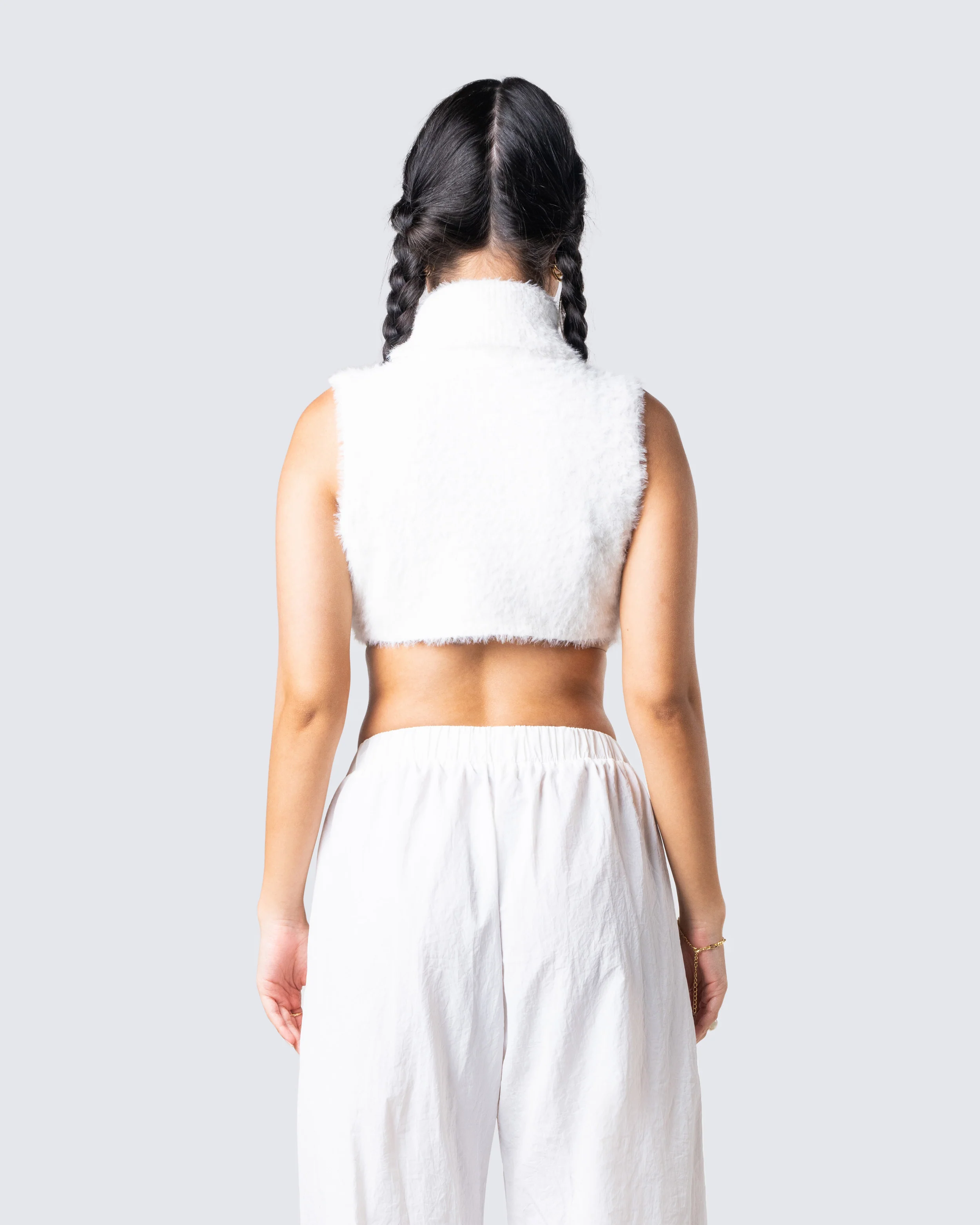 Beckett White Cropped Knit Top - Image 6